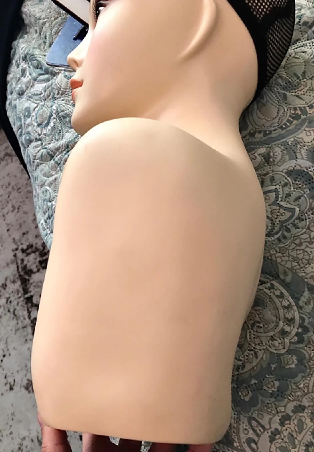 17-inch Female Mannequin Head Form with Eyelashes and Lips Display Stand for Wigs, Hats, Jewelry - Image 4