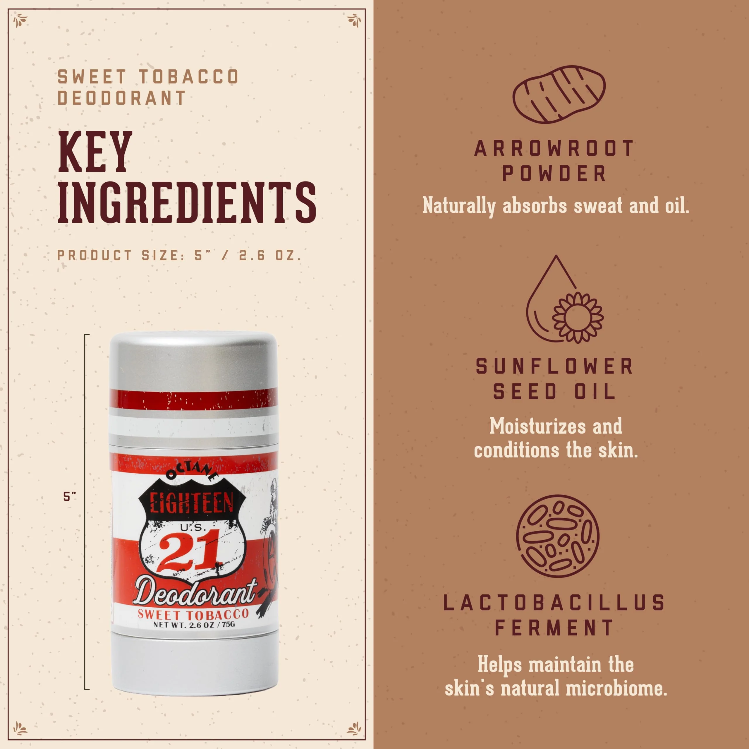 18.21 Man Made Deodorant Stick, Sweet Tobacco - Image 4