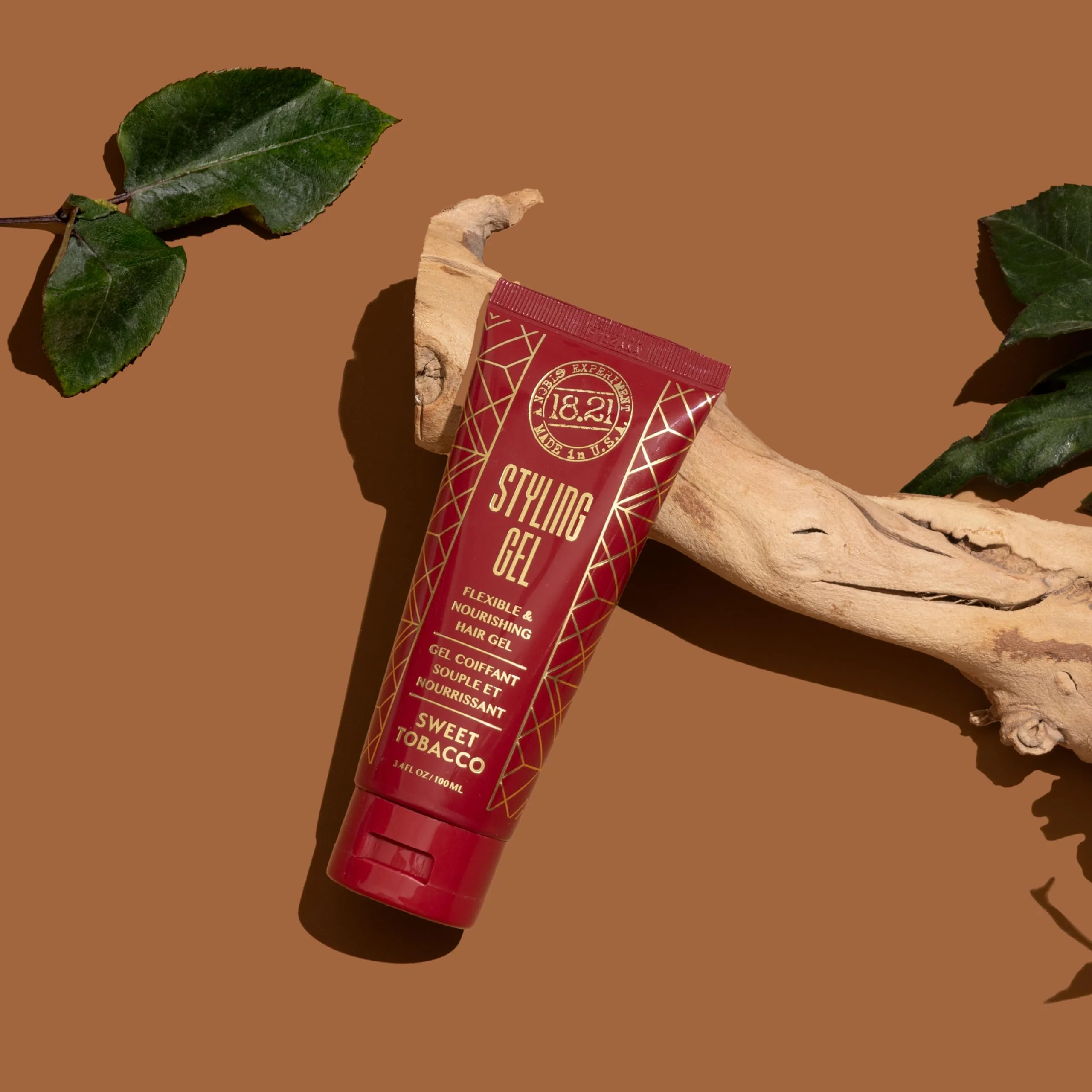 18.21 Man Made Hair Styling Gel for Men, Weightless All-Day Flexible Hold, 3oz. Original Sweet Tobacco Scent - Image 6