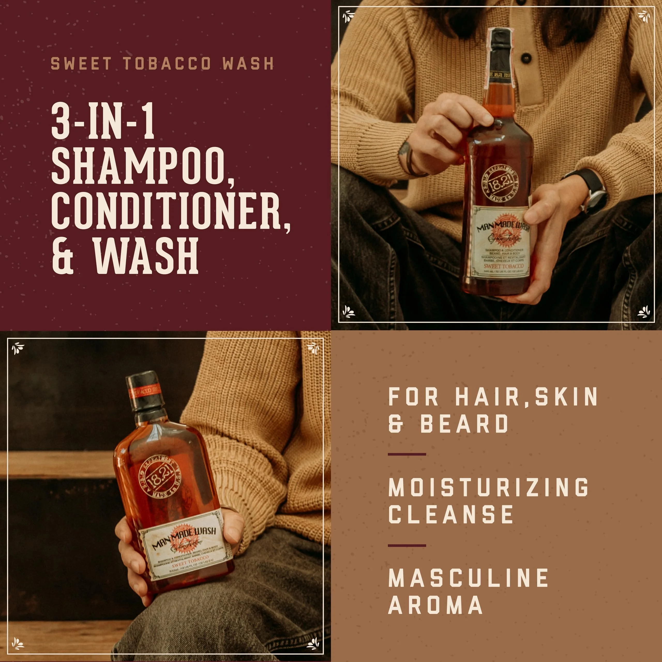 18.21 Man Made Man Dopp Kit Sweet Tobacco - Image 2