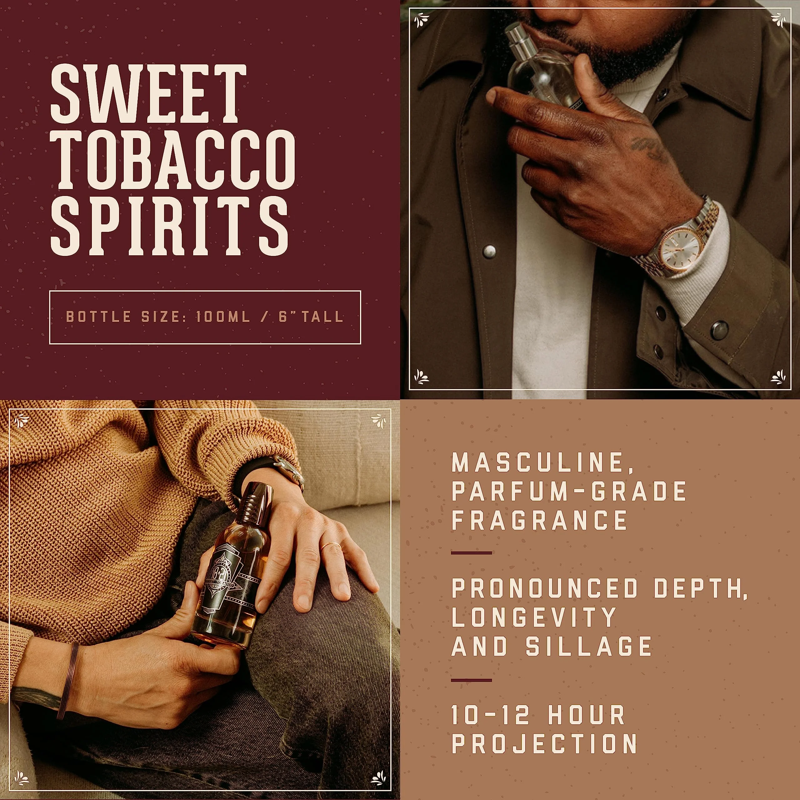 18.21 Man Made Men’s Cologne, Sweet Tobacco Fragrance, 3.4 Fl. Oz - Long-Lasting Eau De Parfum for Men, Sweet Scent with Woodsy Undertones - Eau De Toilette with Masculine Aromatics - Image 2