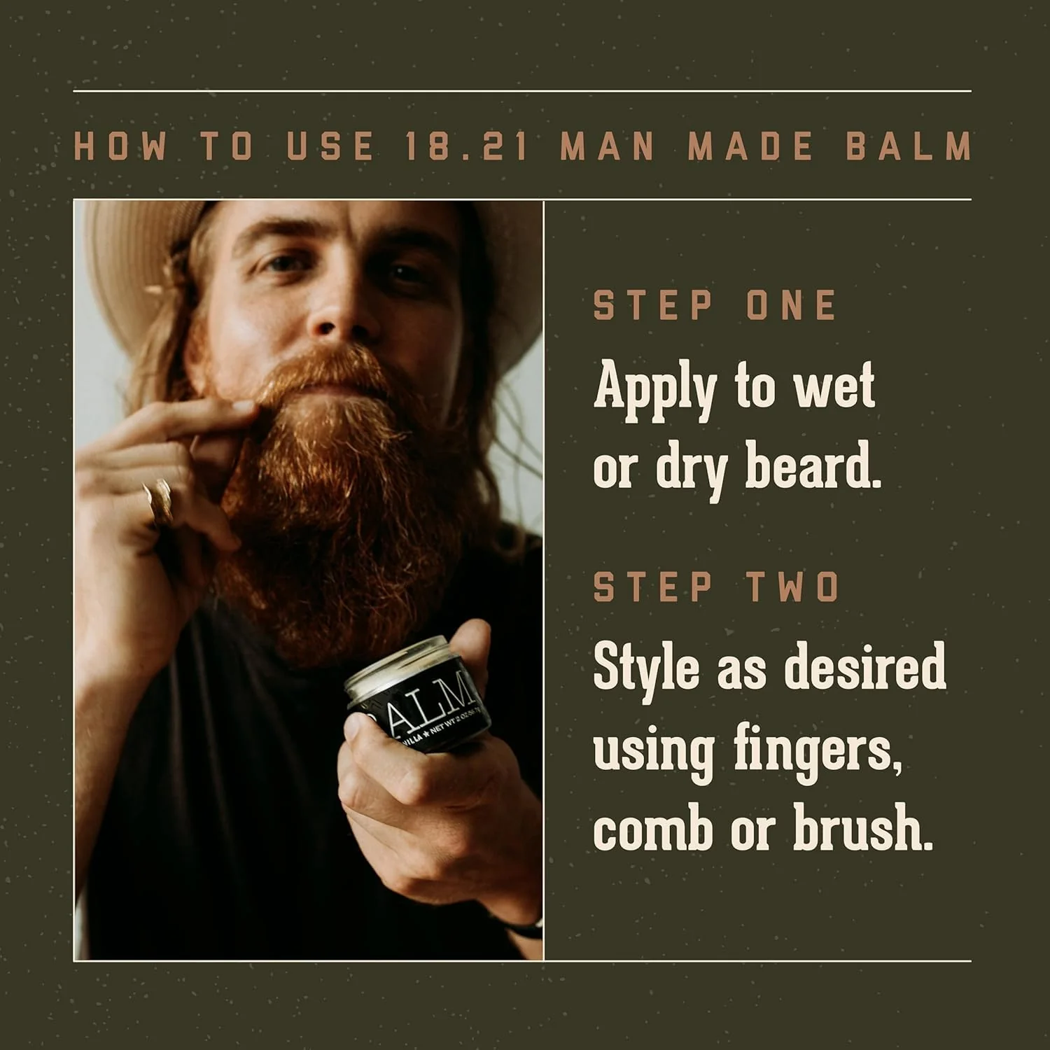 18.21 Man Made Sweet Tobacco Beard Oil & Beard Balm 2-Set Bundle, All Hair & Skin Types for Men, Strengthens and Moisturizes in a Manly Aroma - Image 5