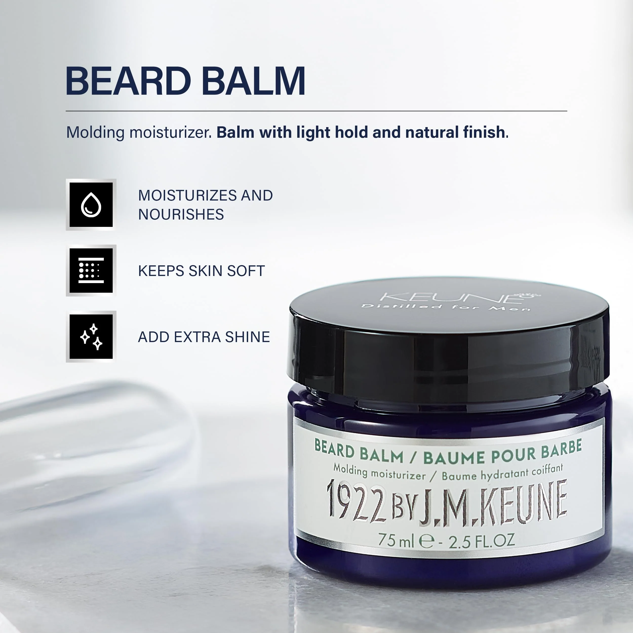 1922 by J.M. Keune Beard Balm, Moisturizing & Conditioning Balm for Beard Care, 2.5 Fl Oz - Image 2
