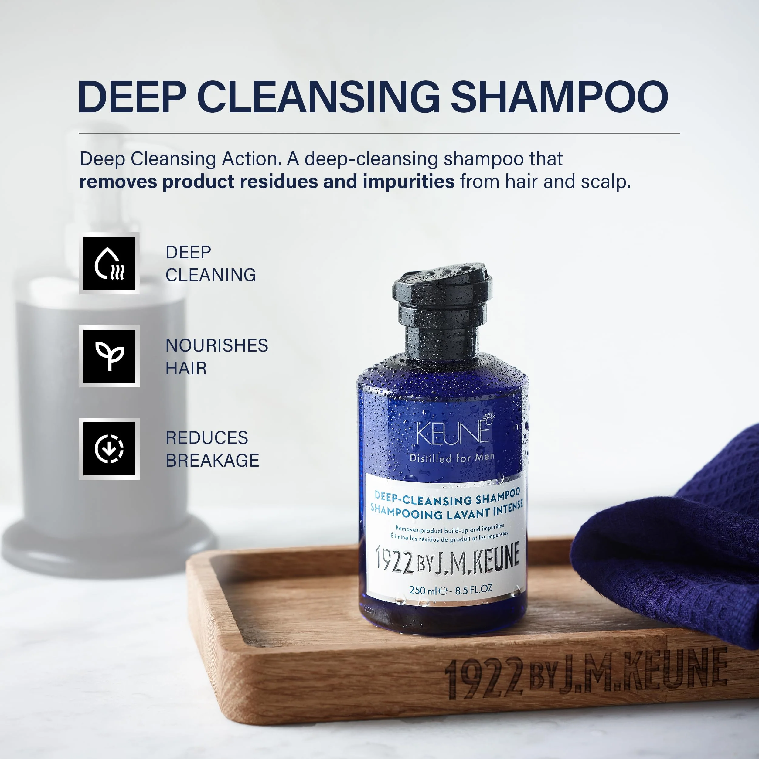 1922 by J.M. Keune Deep Cleansing Shampoo, Clarifying & Strengthening Cleanser for Men, 8.5 Fl Oz - Image 3