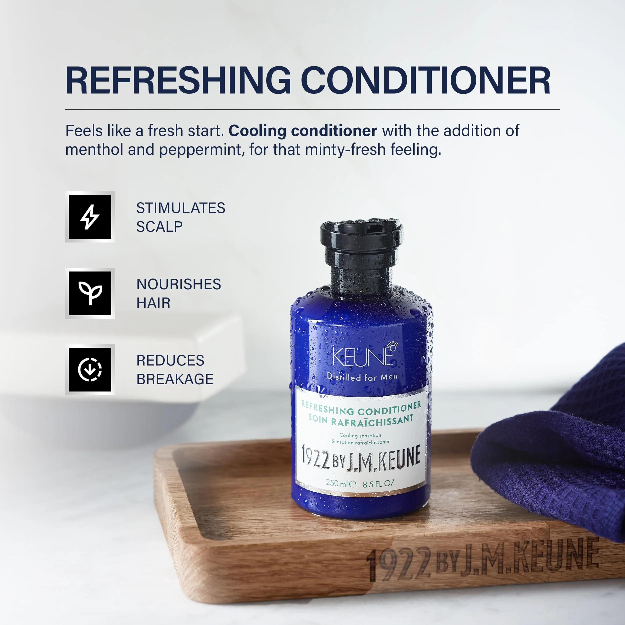 1922 by J.M. Keune Refreshing Conditioner, Cooling & Stimulating Conditioner for Men, 8.5 Fl Oz - Image 3