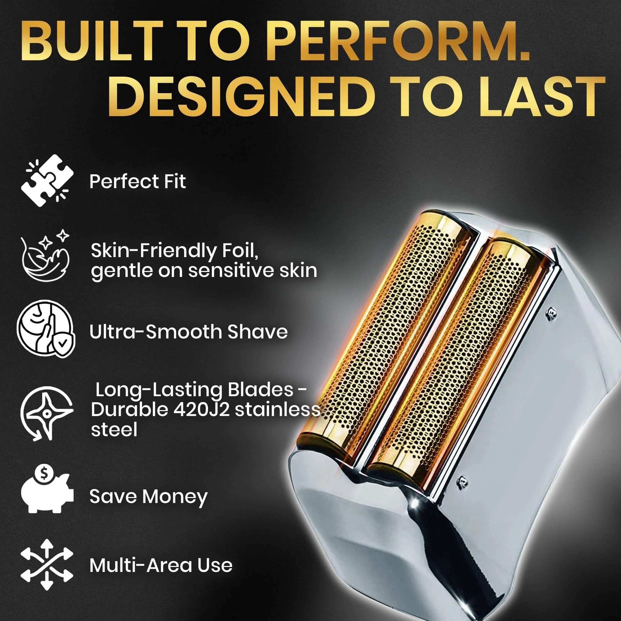 2 Pack Pro Shaver Replacement Foil and Cutters Compatible with Andis Foil TS-1 TS-2, ProFoil Lithium Foil Shaver, Replacement Blades and Foil - Image 5