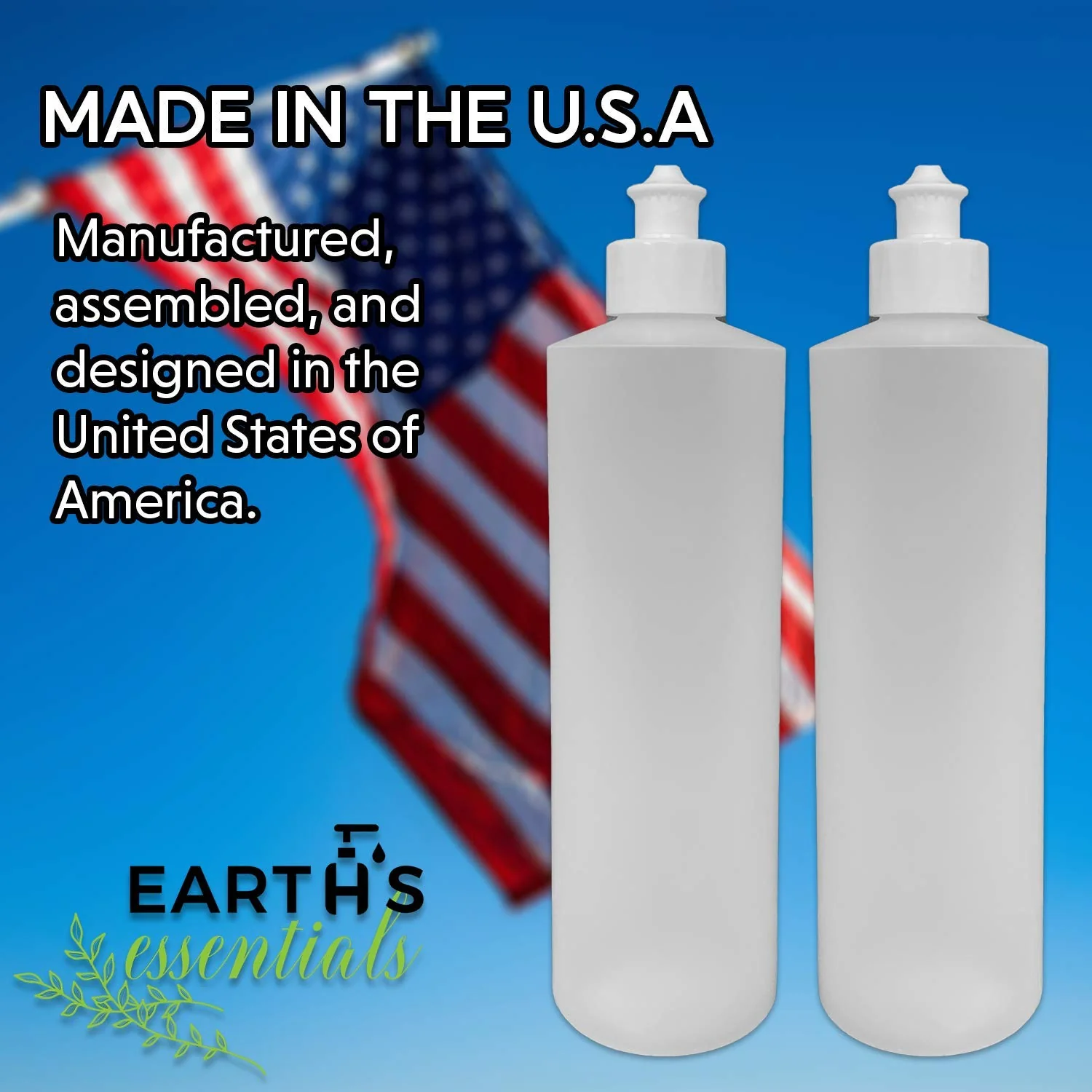 2 Pack Refillable 16 Ounce HDPE Squeeze Bottles With Push/Pull Button Top Dispenser Caps-Great For Lotions, Shampoos, Conditioners and Massage Oils-Includes our patented thread-on funnel - Image 5