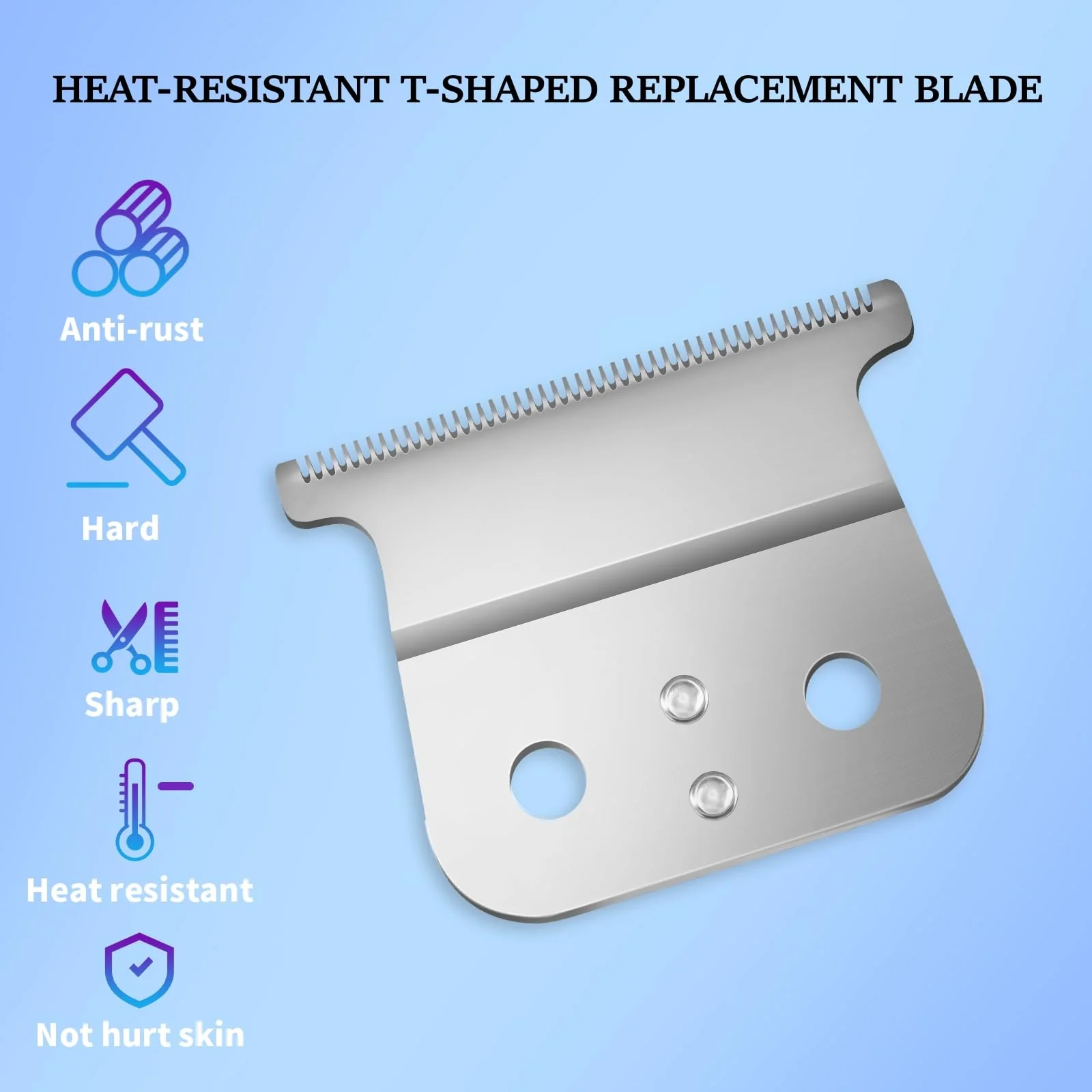 2 Pack Replacement T-Blades Compatible with Andis T-Outliners GTO,GO and SLS Trimmers,Silver - Image 2