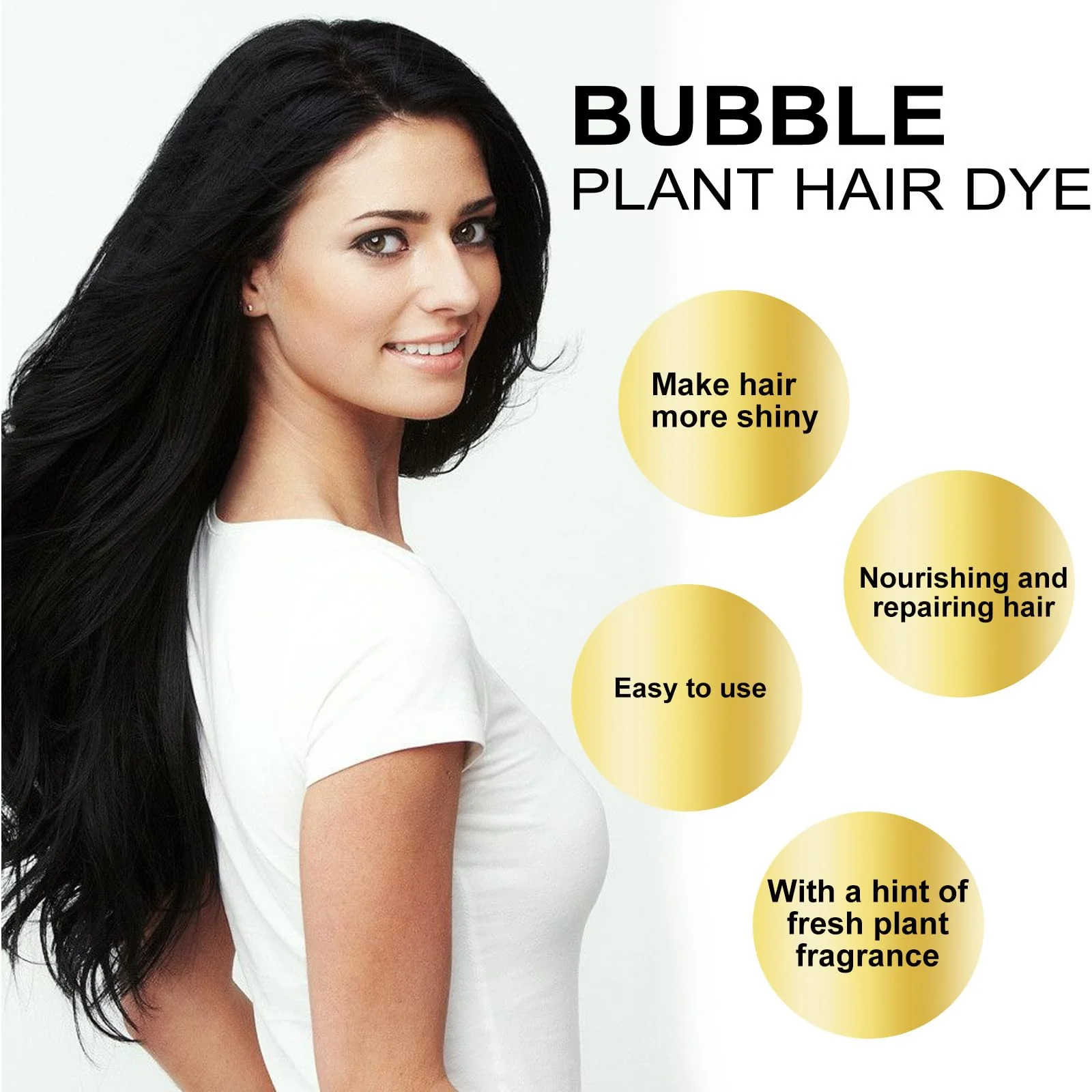 200 ML Natural Plant Bubble Hair Dye, for Grey Hair Color Dye Shampoo. - Image 3