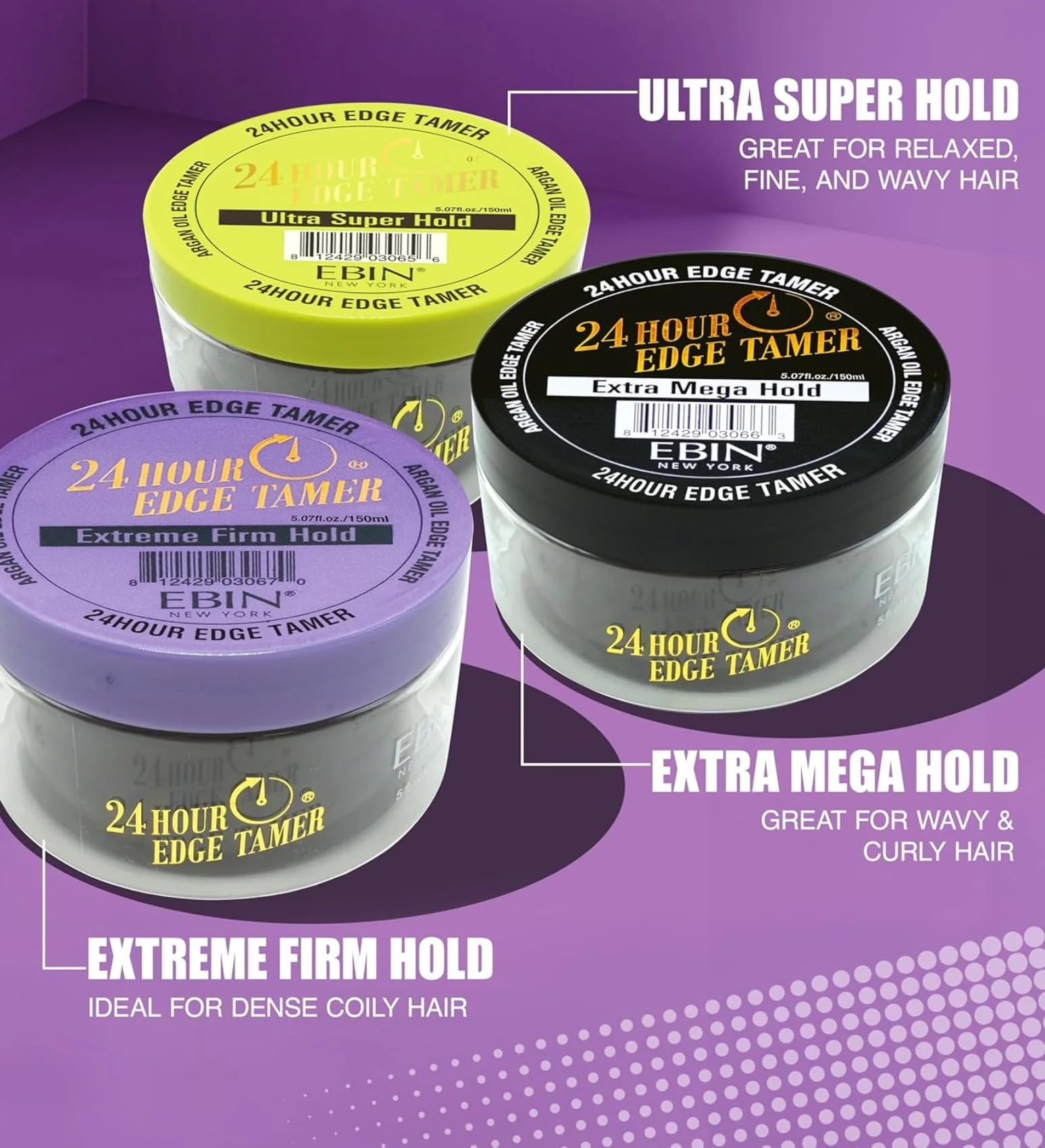 24 Hour Argan Oil Edge Tamer Refresh (8.25oz/ 250ml, Acai Berry) | Extreme Firm Hold, Smooths & Tames Frizz | No Flaking or Drying | High Shine, Long Lasting, All Hair Types, Styling Gel. - Image 8