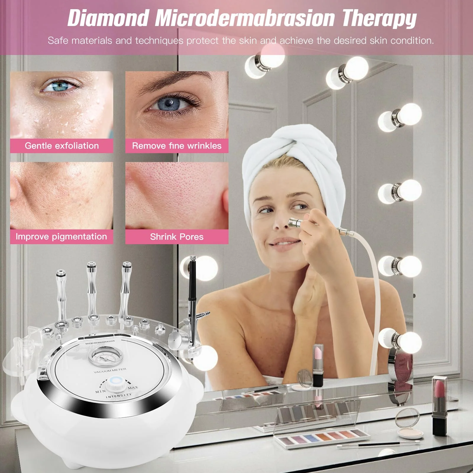 3 in 1 Diamond Machine, TopDirect Facial Skin Care Salon Equipment Beauty Device with Spray Gun (Strong Suction Power: 65-68cmhg) - Image 3