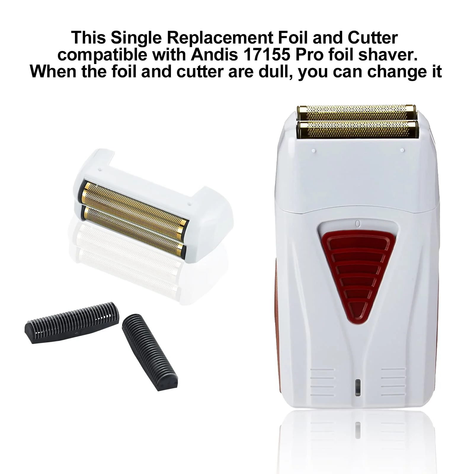 3 Pack Shaver Replacement Foil and Cutters compatible with"andis #17150 shaver foil replacement" Golden - Image 4