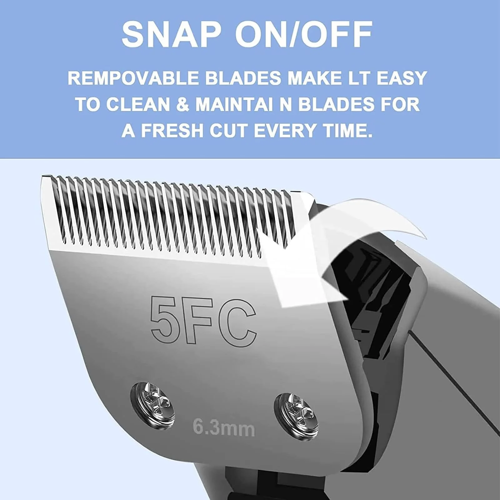 4pcs Dog Grooming Blades Compatible with Andis Dog Clippers,Detachable Ceramic Blade & Stainless Steel Blade (3FC+4FC+5FC+7FC) - Image 4