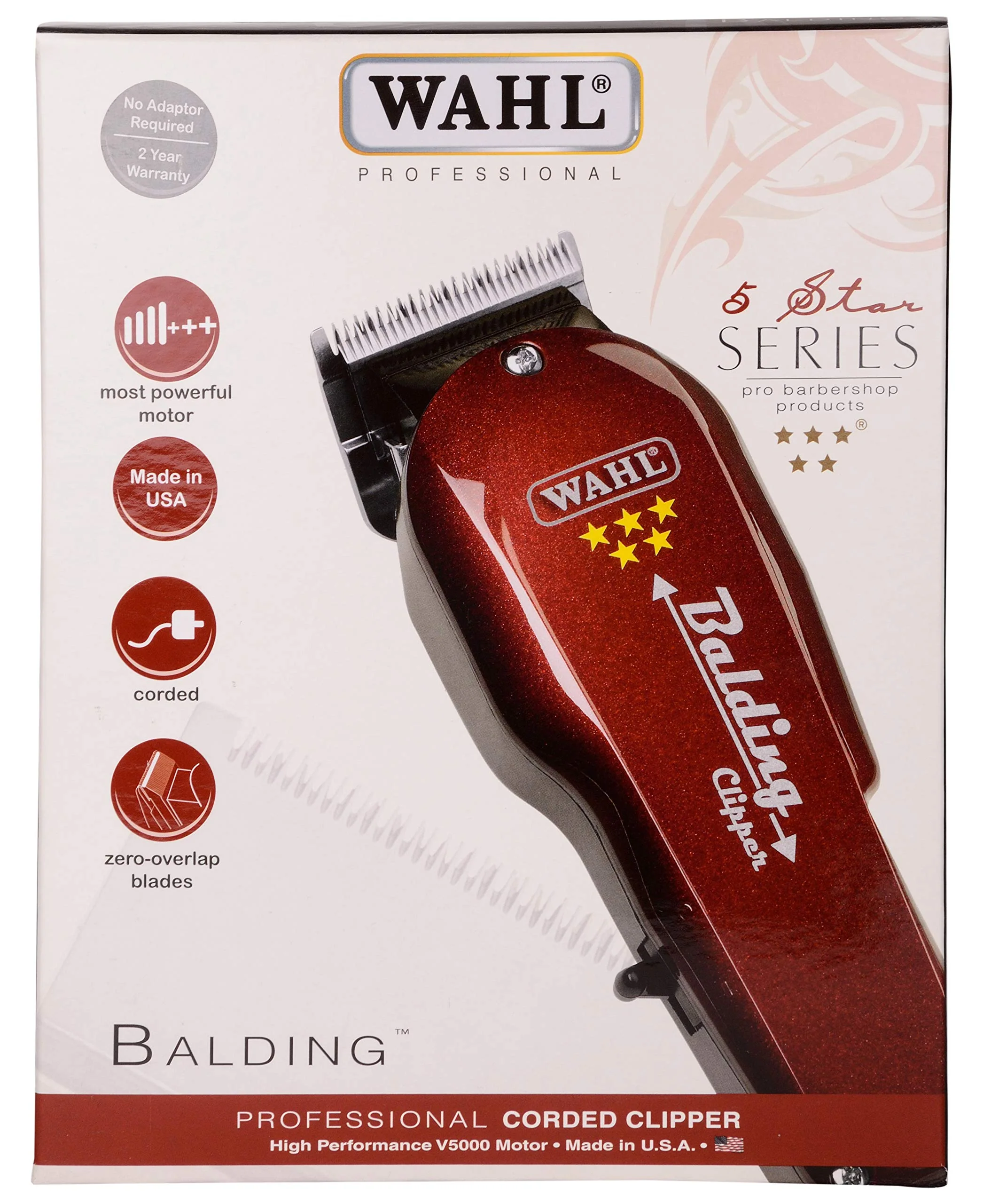 5 Star Balding Clipper - Model # 8110 - Red - Image 4