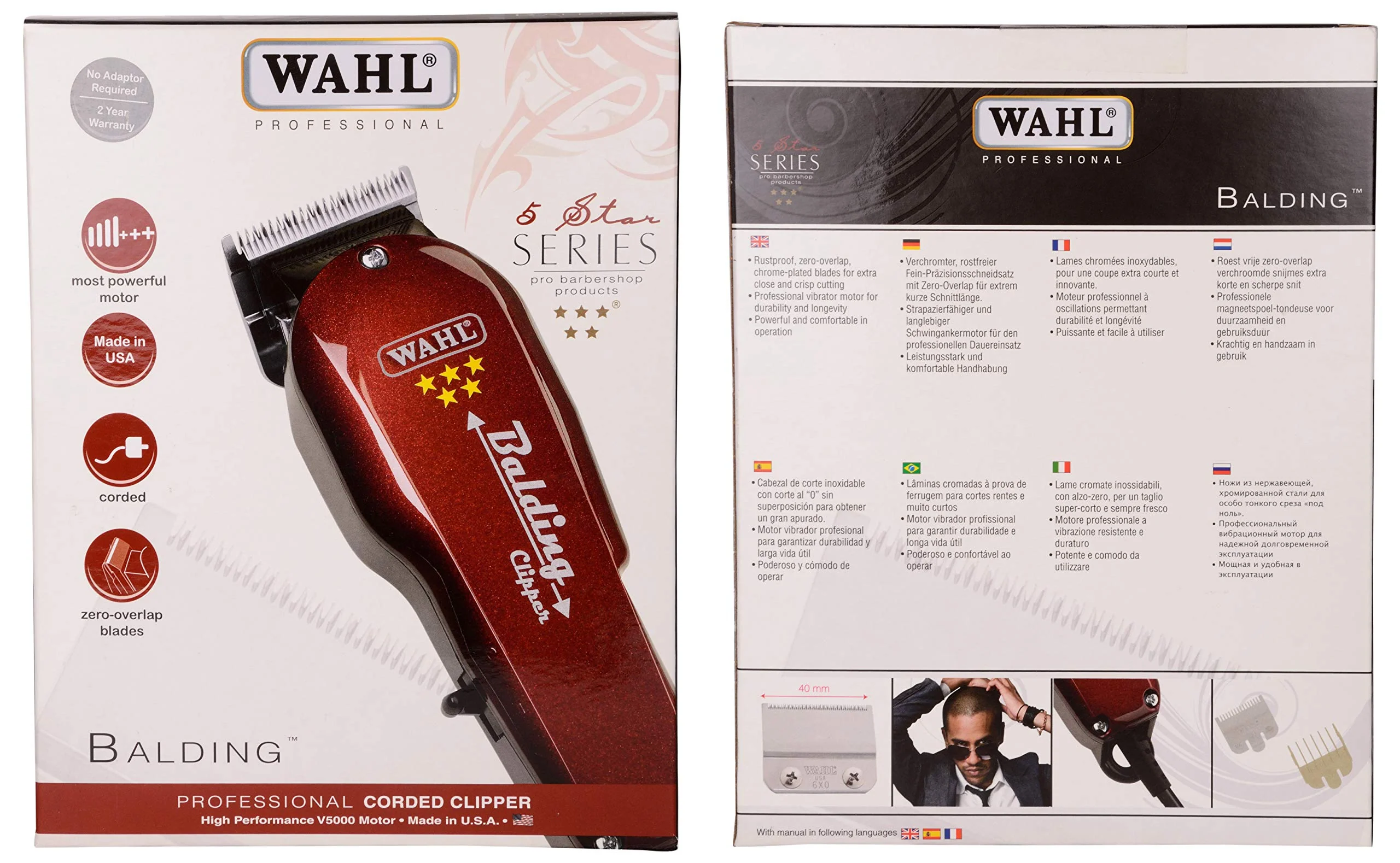 5 Star Balding Clipper - Model # 8110 - Red - Image 5
