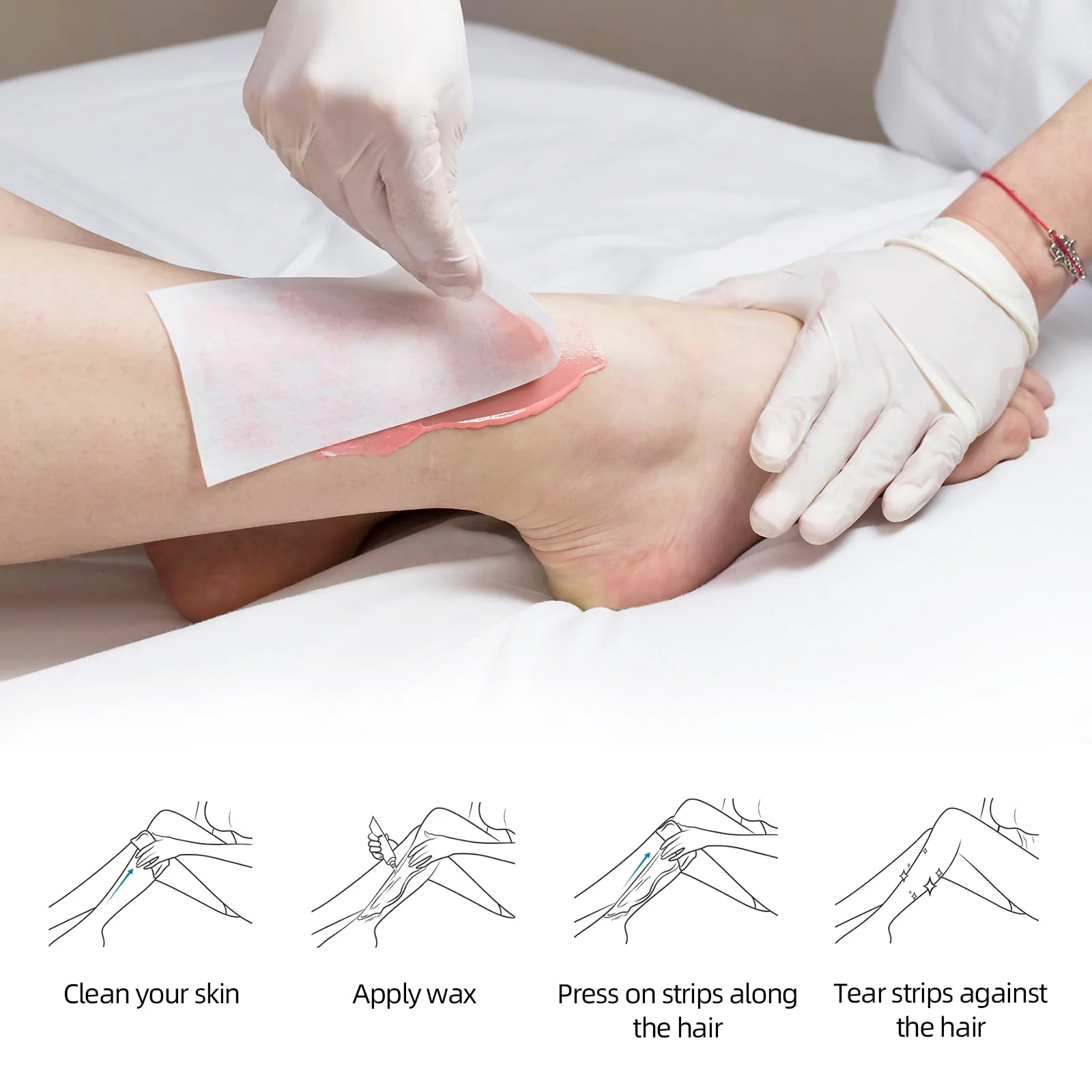 500Pcs Non Woven Wax Strips Soft Waxing Paper Sheets for Body Facial Hair Removal (7.8" x 2.8" and 3.9" x 1.5") - Image 3