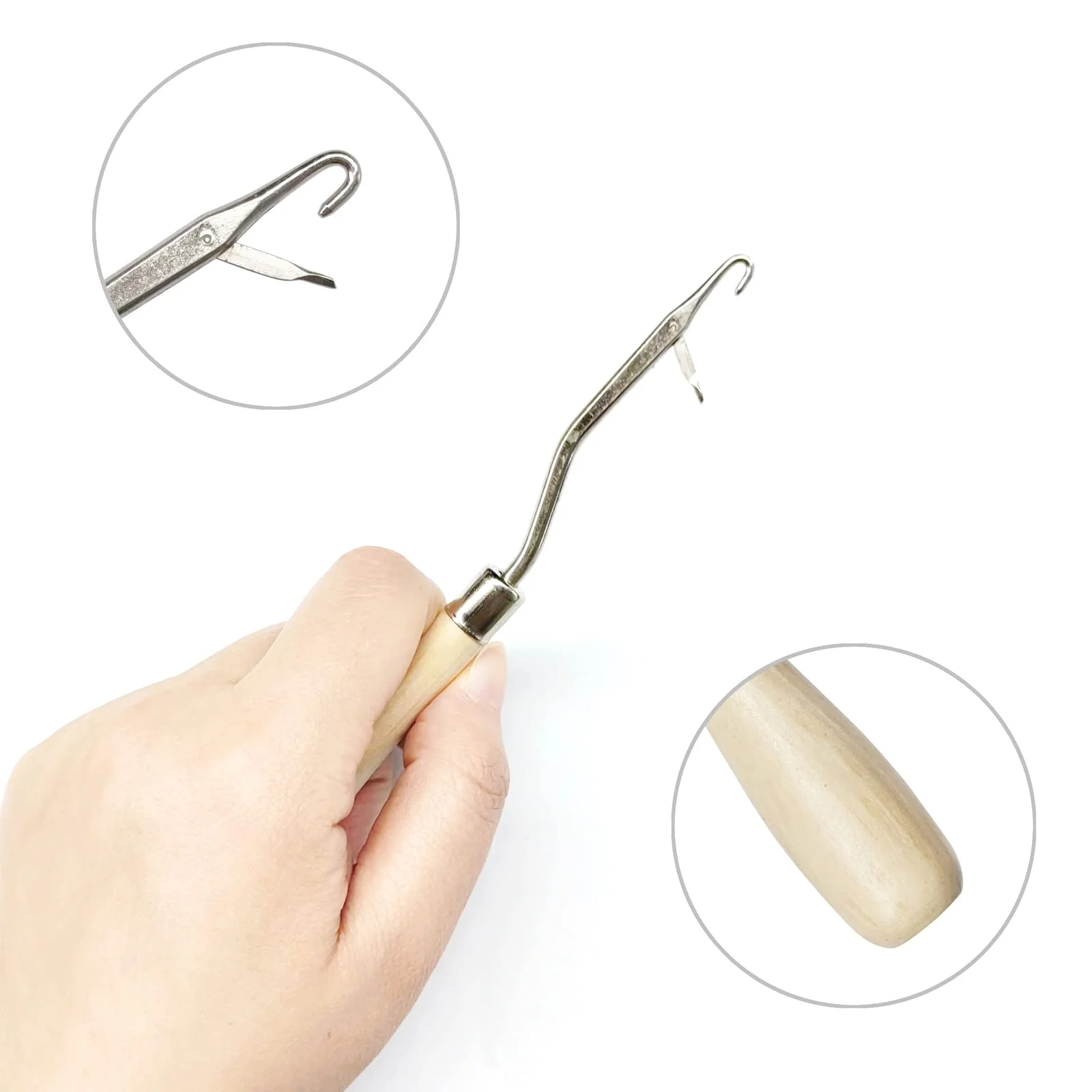 5PCS Latch Hook, Different Sizes Small Crochet Hooks Needle for Hair - Image 4