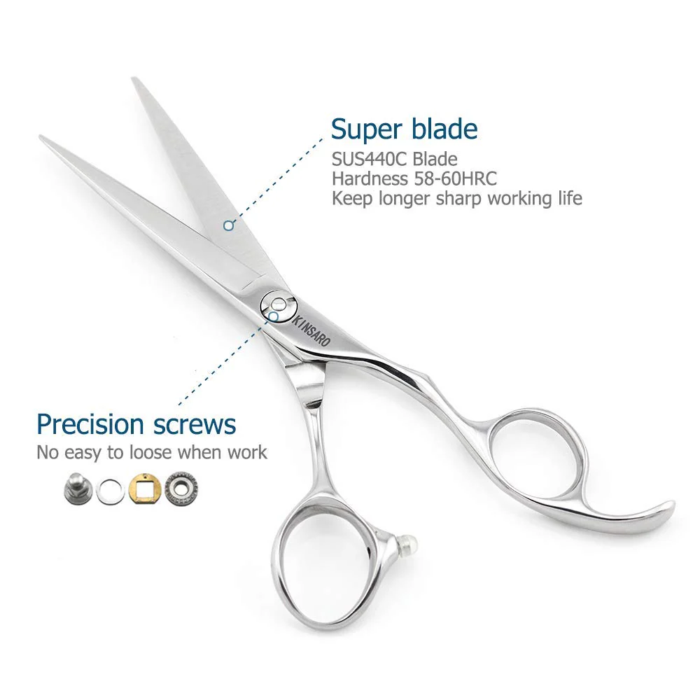 6 Inch Professional Hair Scissors Professional 440C Stainless Steel Hair Cutting Scissors – Hand-Sharpened Japanese Blades, Ergonomic Handle, Ultra-Sharp Barber Shears for Thick Hair & Dog Grooming - Image 4