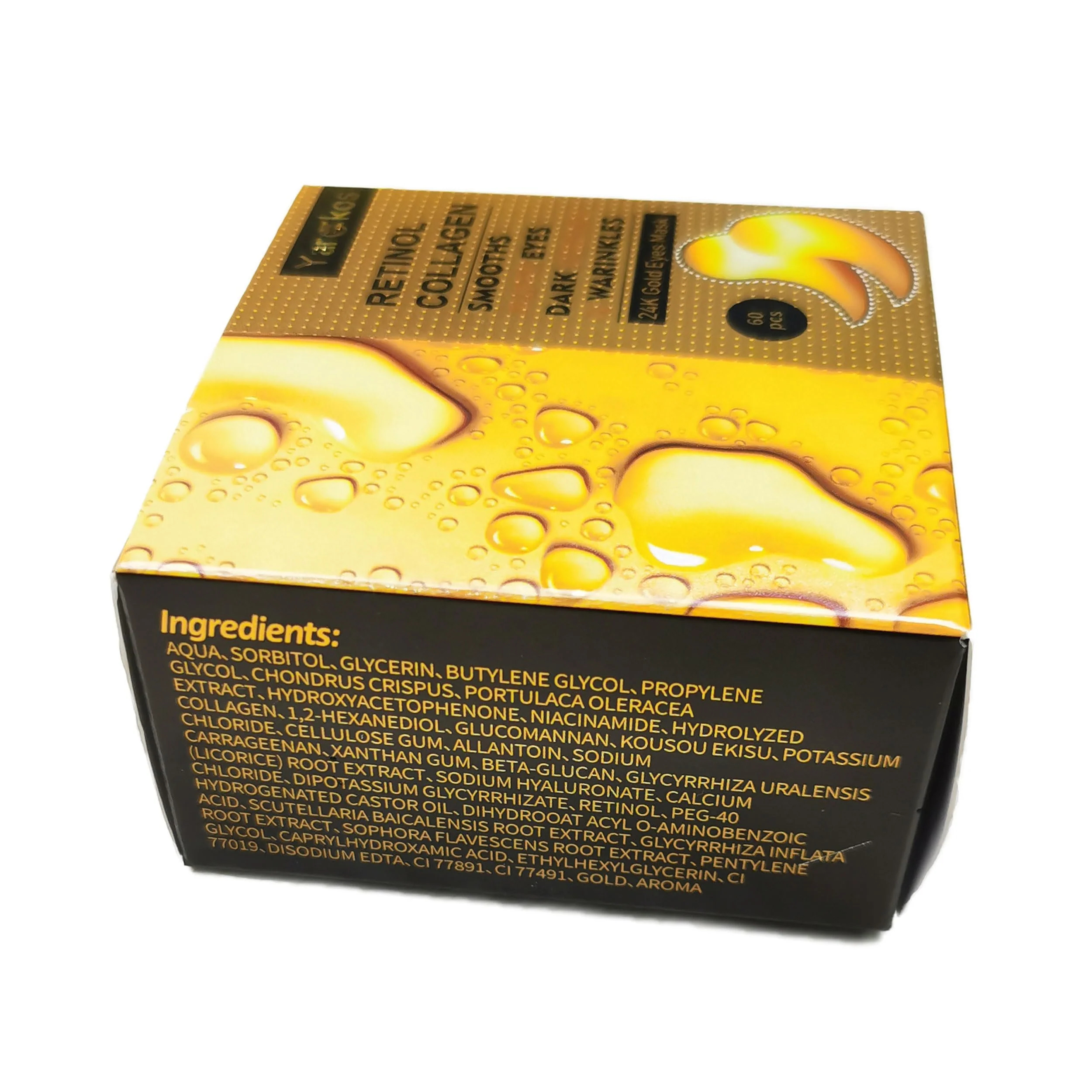 60 Pcs 24K Gold Under Eye Patches, 30 Pairs Undereye Mask for Dark Circles Puffy Eyes Treatment, Collagen Gel Pads Hydrating for Eye Bags Puffiness Wrinkle, Women Men Beauty Skin Care Products - Image 3