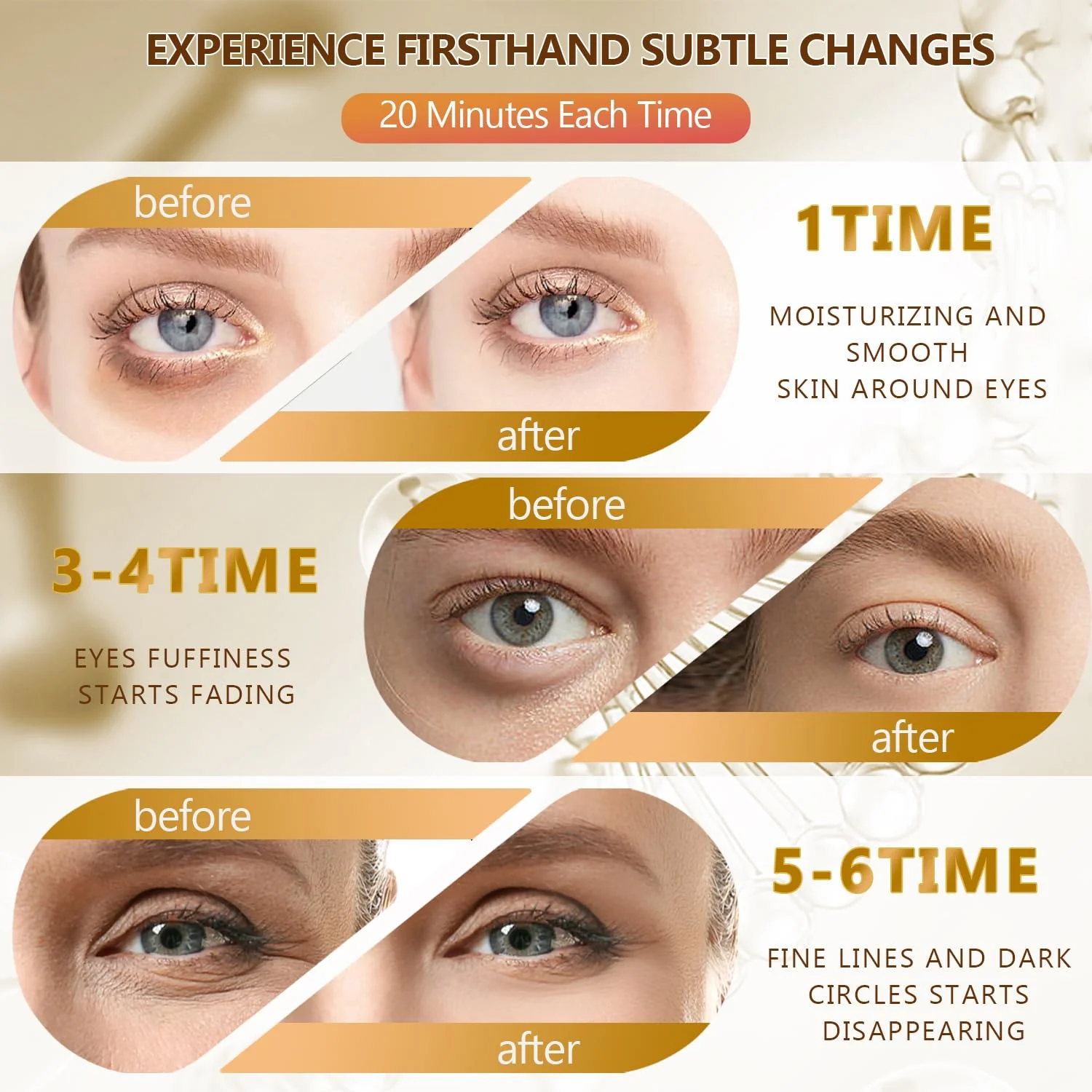 60 Pcs 24K Gold Under Eye Patches, 30 Pairs Undereye Mask for Dark Circles Puffy Eyes Treatment, Collagen Gel Pads Hydrating for Eye Bags Puffiness Wrinkle, Women Men Beauty Skin Care Products - Image 7