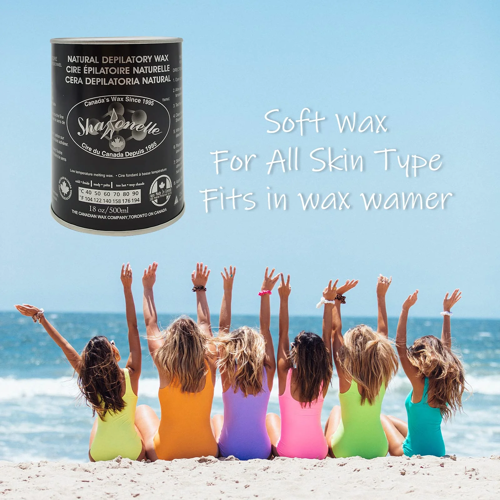 6PC Natural Soft Wax All Purpose Canned Wax for Sensitive Skin Canada-Made Melting Wax by Sharonelle - Image 4
