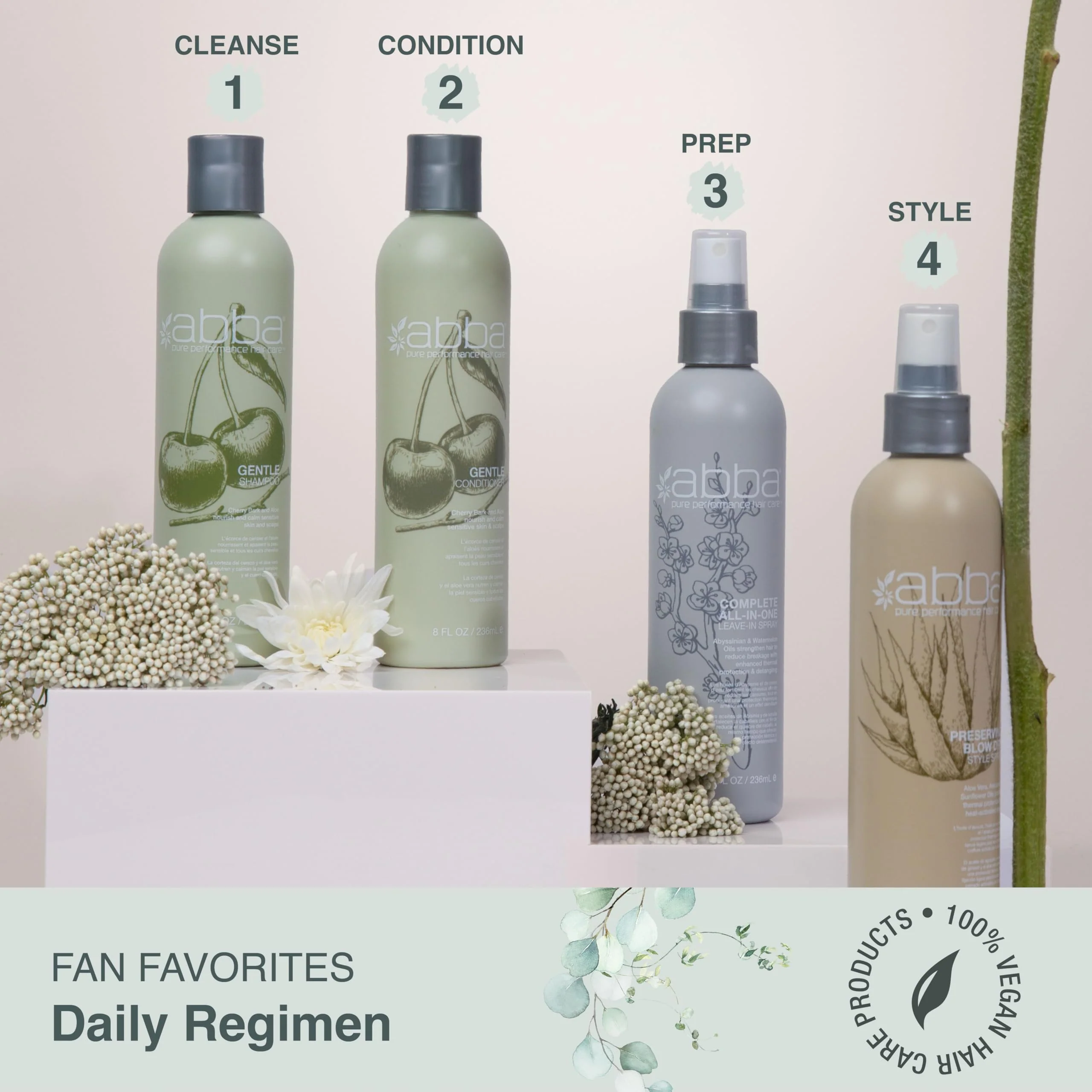 ABBA Gentle Shampoo, Cherry Bark & Aloe, 32 Fl Oz - Image 3
