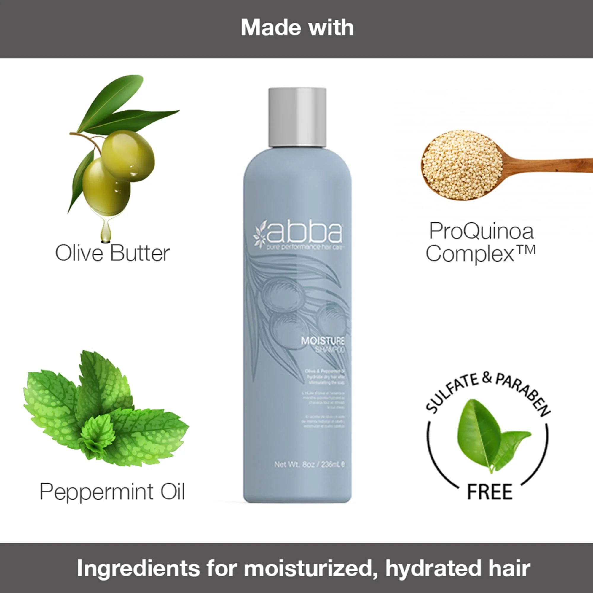 ABBA Moisture Conditioner, Olive Butter & Peppermint Oil, 32 Fl Oz - Image 4