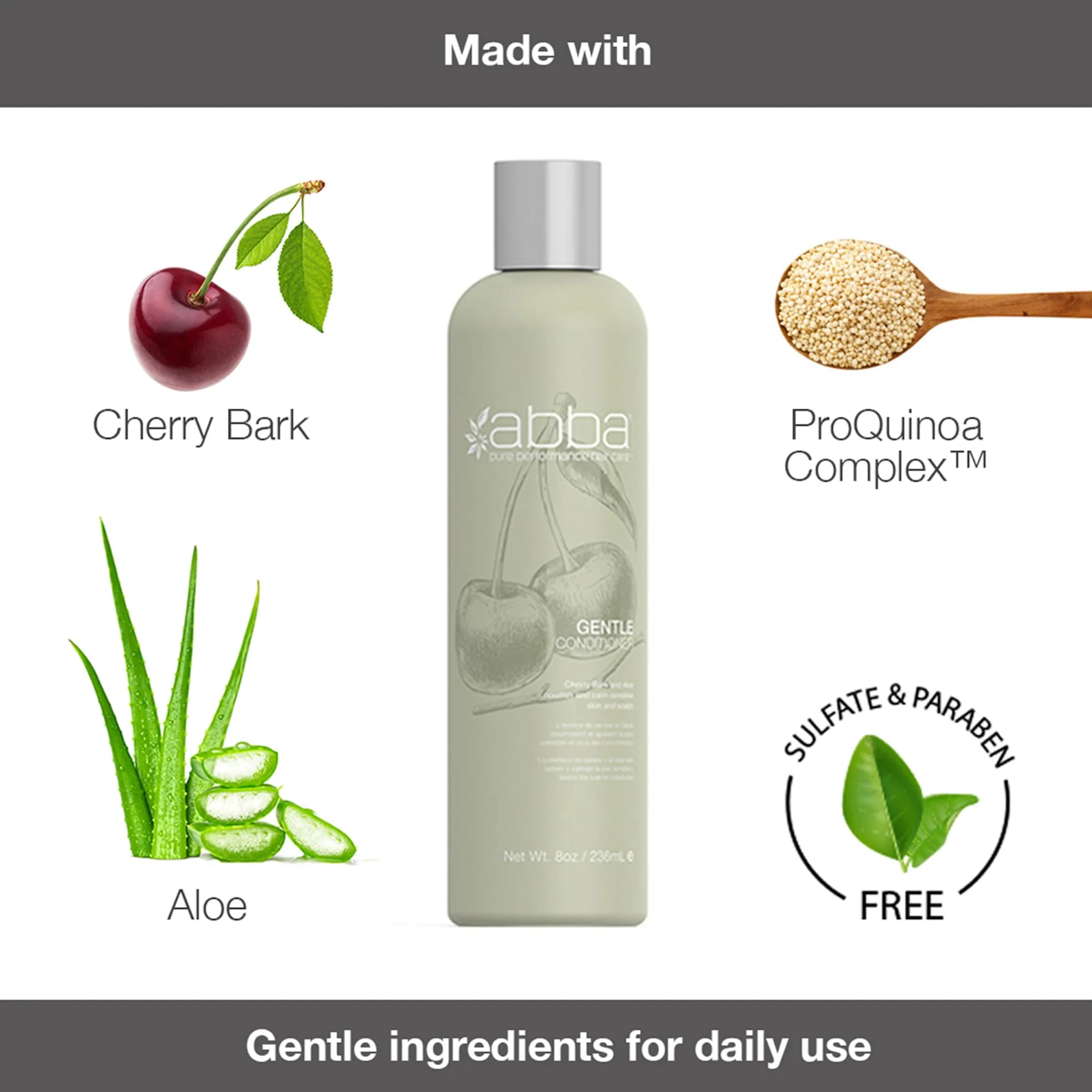 ABBA - Pure Gentle Condtioner - Cherry Bark & Aloe, 32 fl oz - Image 4