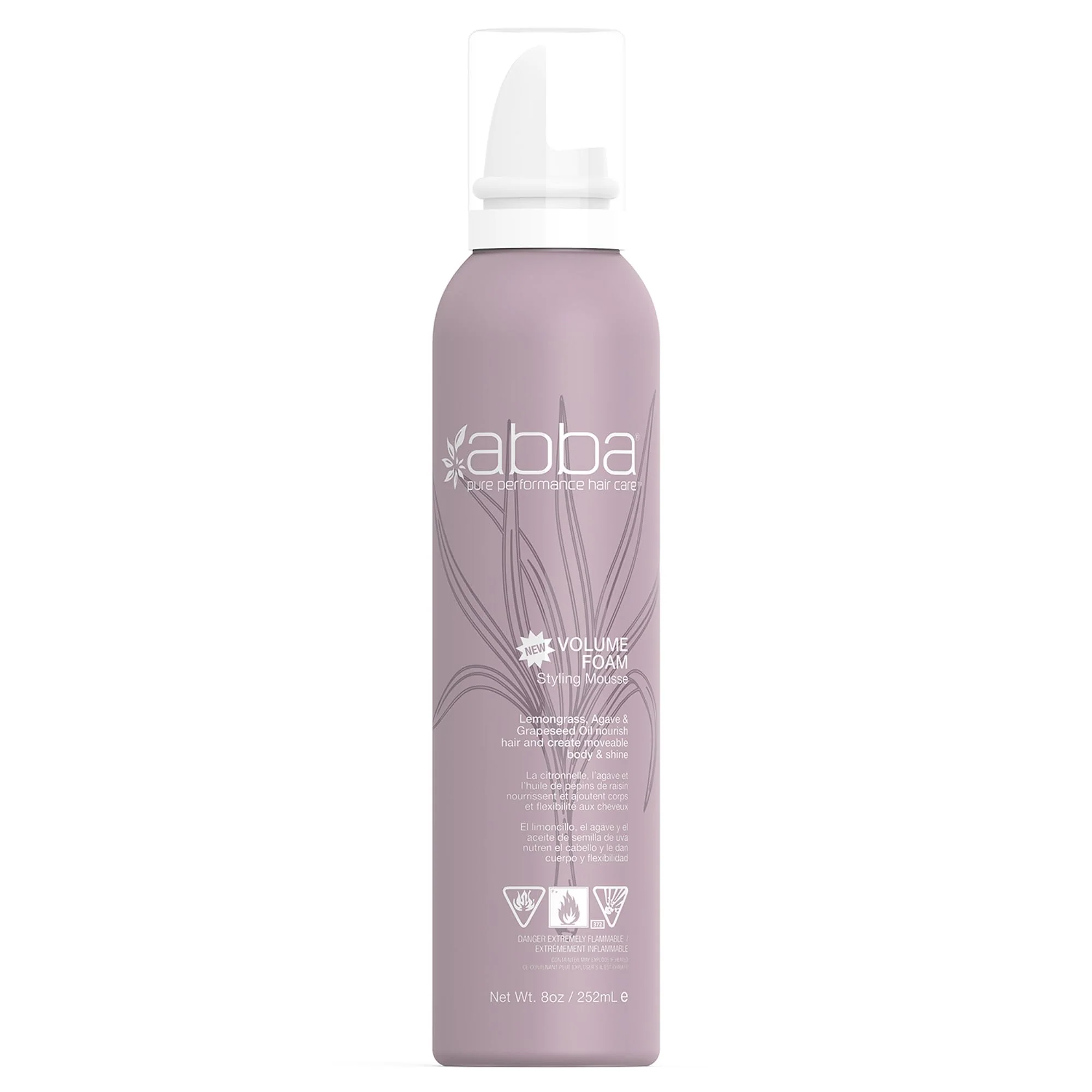ABBA - Pure Volume Foam Styling Mousse - Grapefruit & Lemongrass, 8 fl oz - Image 2