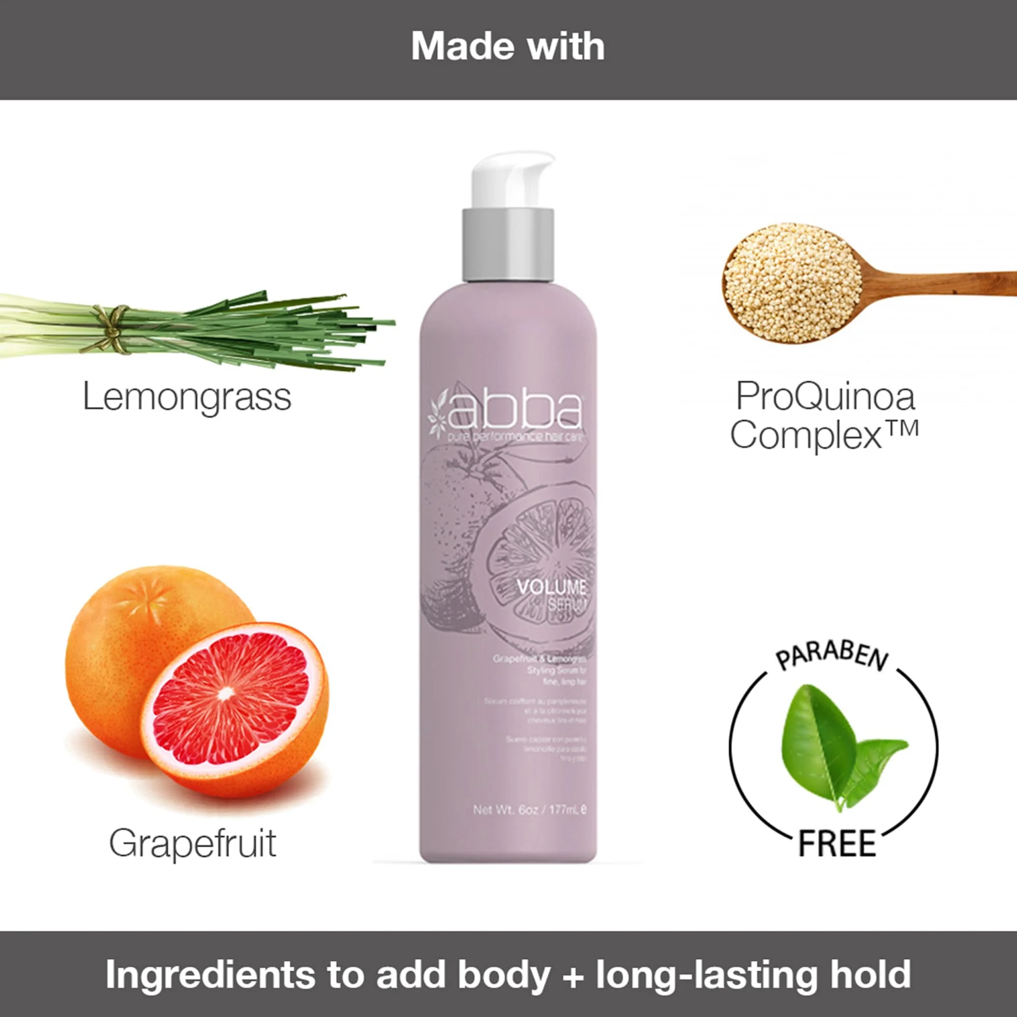 ABBA - Pure Volume Serum - Grapefruit & Lemongrass, 6 fl oz - Image 3