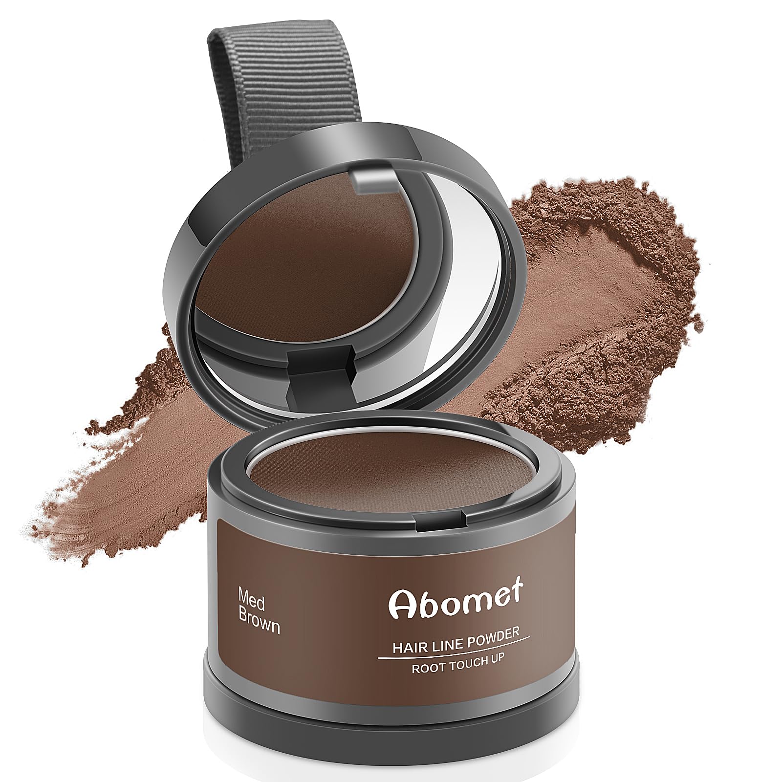 Abomet Root Touch Up Instantly Gray Hair Coverage Hairline Powder for Women & Men, Medium Brown for Concealing Hair Loss & Thinning Hair - Image 5