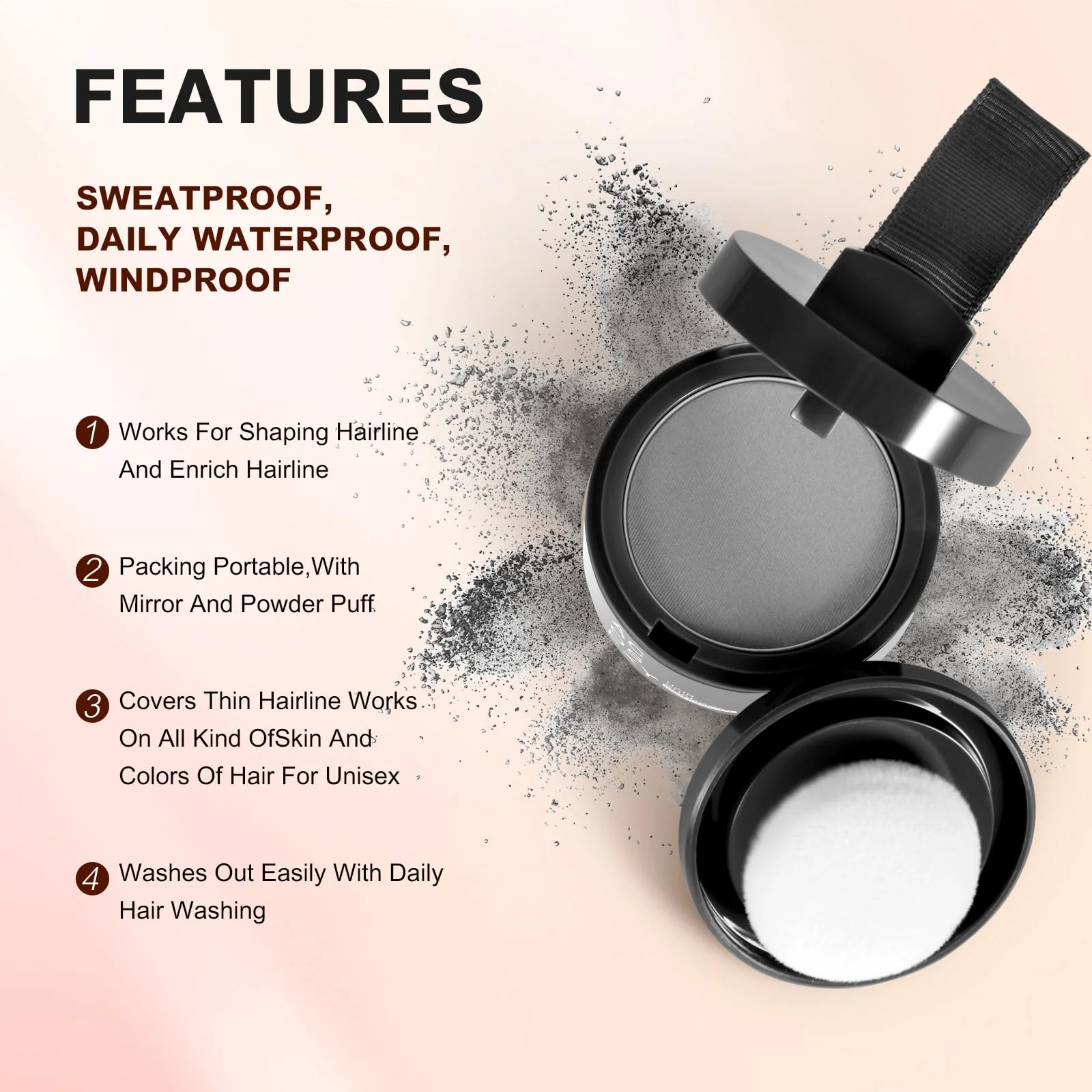 Acosexy Root Touch Up Powder - Instant Gray Hair Coverage for Hairline, Eyebrows, Men's Beard, and Bald Spots - Image 4