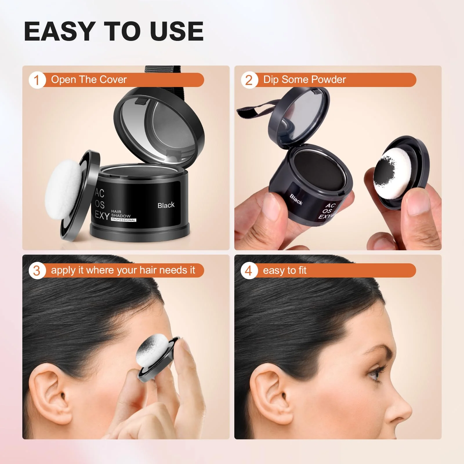 Acosexy Root Touch Up Powder - Instant Gray Hair Coverage for Hairline, Eyebrows, Men's Beard, and Bald Spots - Image 7