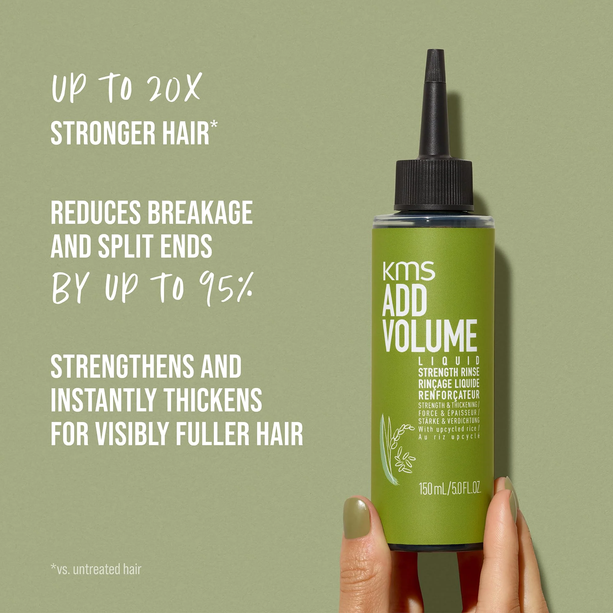 AddVolume Liquid Strength Rinse Treatment, Strength & Thickening for Fine to Medium, Thin Hair, 150ml - Image 5