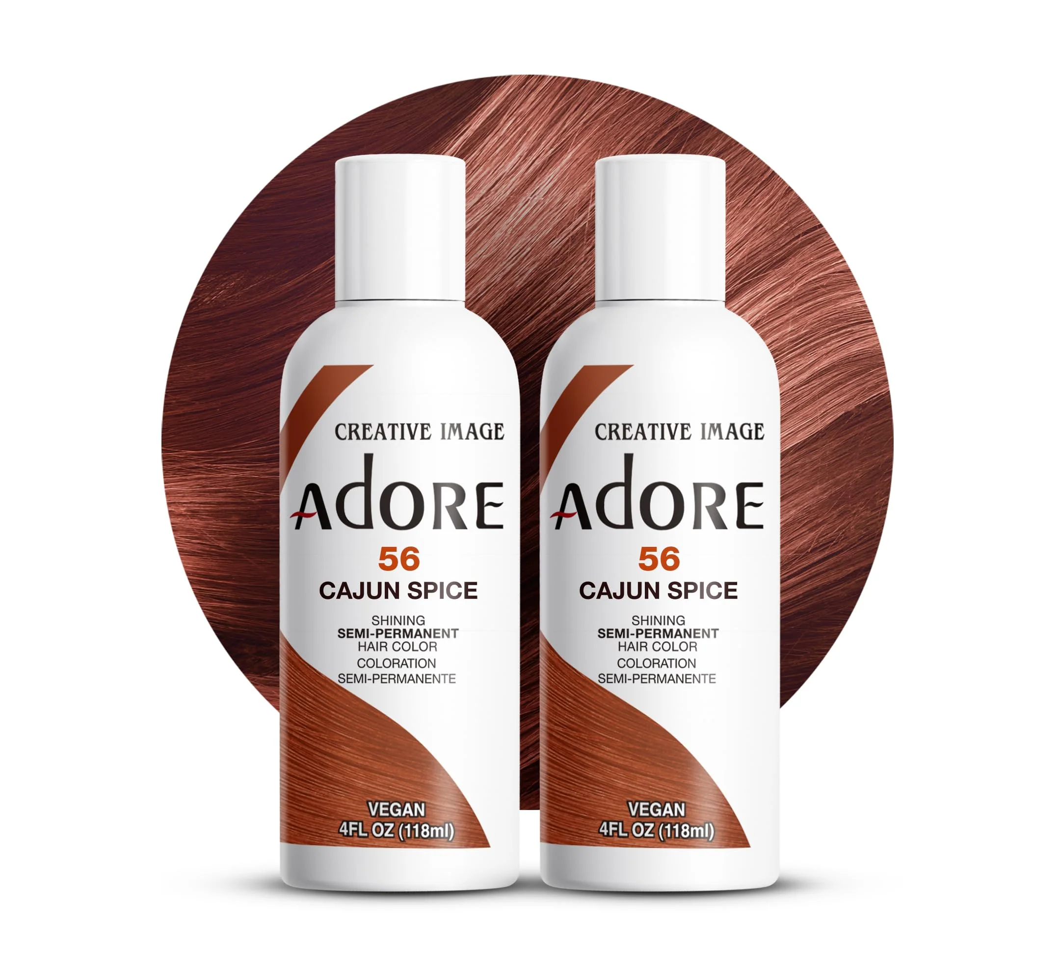 Adore Semi Permanent Hair Color (056 Cajun Spice) (2 Pack) | Vegan & Cruelty-Free Brown Hair Dye | No Ammonia, No Peroxide, No Alcohol | 4 Fl Oz - Image 2