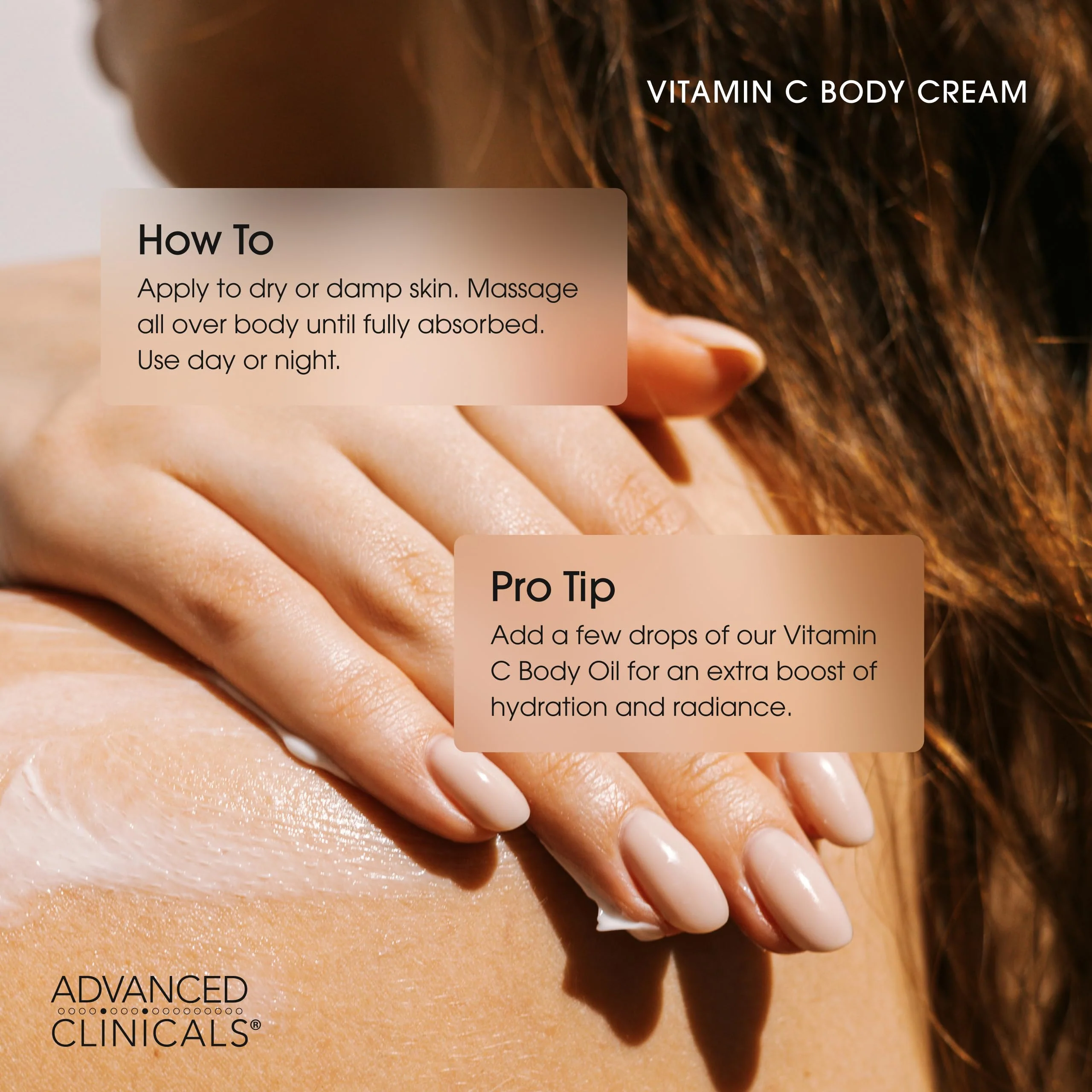 Advanced Clinicals Vitamin C Cream Visibly Brightening Body Lotion | Vitamin C Moisturizer Skin Care Body Cream For Women & Men Visibly Improves Look Of Dark Spots & Uneven Skin Tone, W/Travel Size - Image 5