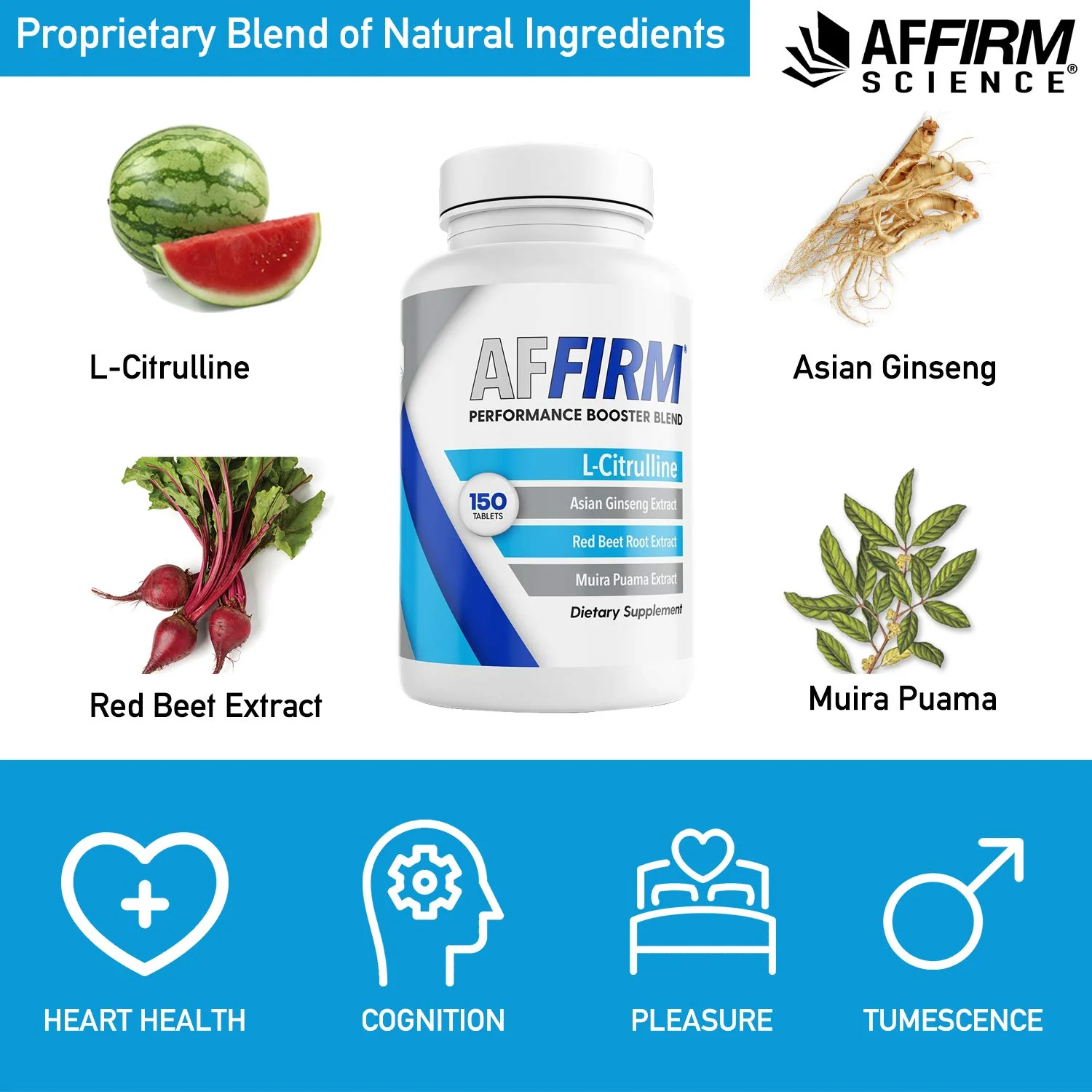 Affirm Science L-Citrulline Dietary Supplement 750mg 60 Tablets | Circulation and Male Performance | Created by Dr. Judson Brandeis - Image 3