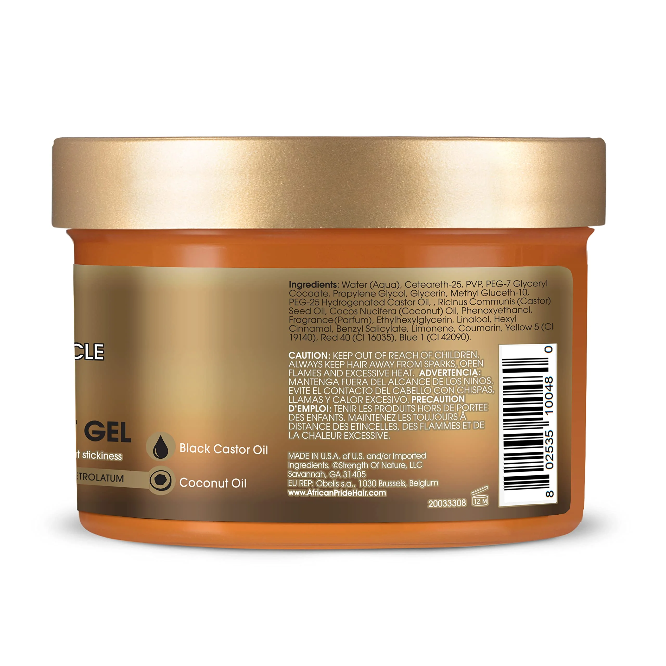 African Pride Black Castor Miracle Extra Hold Braid, Loc, Twist Gel - Extreme Hold Braiding Hair Gel, Edge Control & Tames Frizz, No Flake | Natural Ingredients, Coconut Oil | 8oz - Image 9