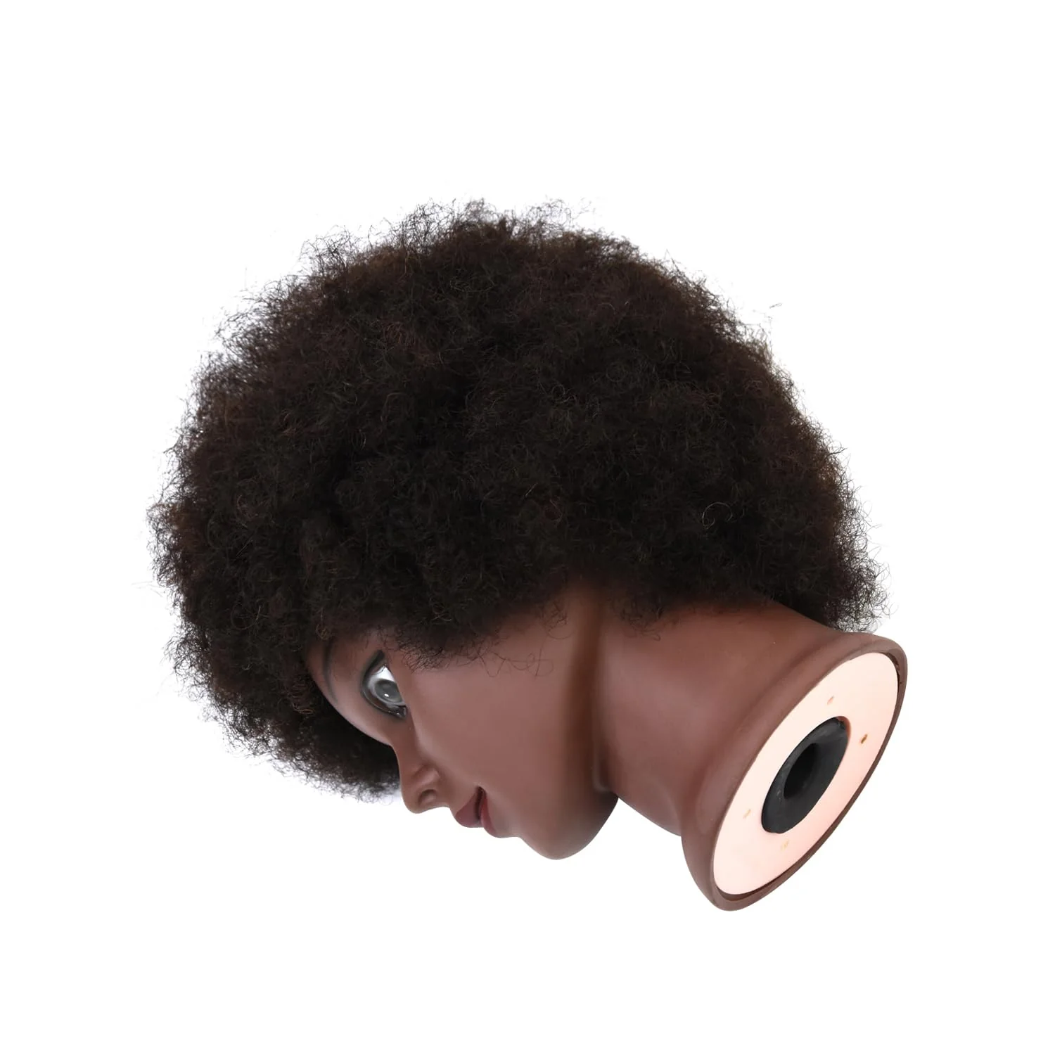 Afro Mannequin Head with 100% Human Hair Curly Hair Hairdresser Hair Styling Manikin Head Cosmetology Doll Head for Display Practice Braiding Styling with Clamp Stand - Image 3