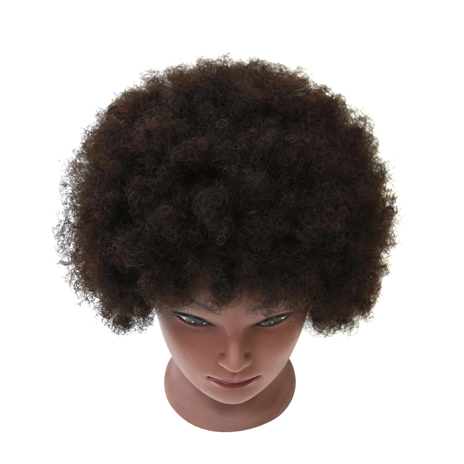 Afro Mannequin Head with 100% Human Hair Curly Hair Hairdresser Hair Styling Manikin Head Cosmetology Doll Head for Display Practice Braiding Styling with Clamp Stand - Image 5