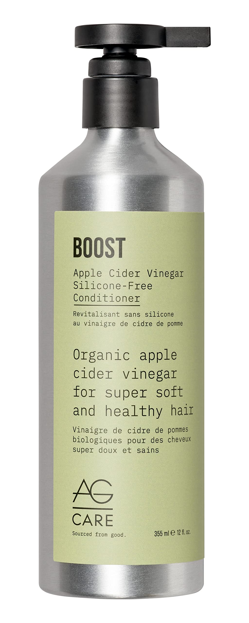 AG Care Boost Apple Cider Vinegar Conditioner, Smooths & Seals In Moisture – 98% Plant-Based – Nourishing, Naturally Derived Formula, 12 Fl Oz