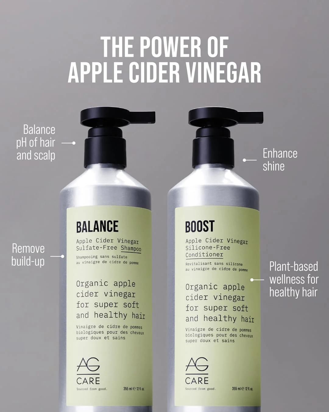 AG Hair BOOST Apple Cider Vinegar Refill Conditioner, 1L - Image 5