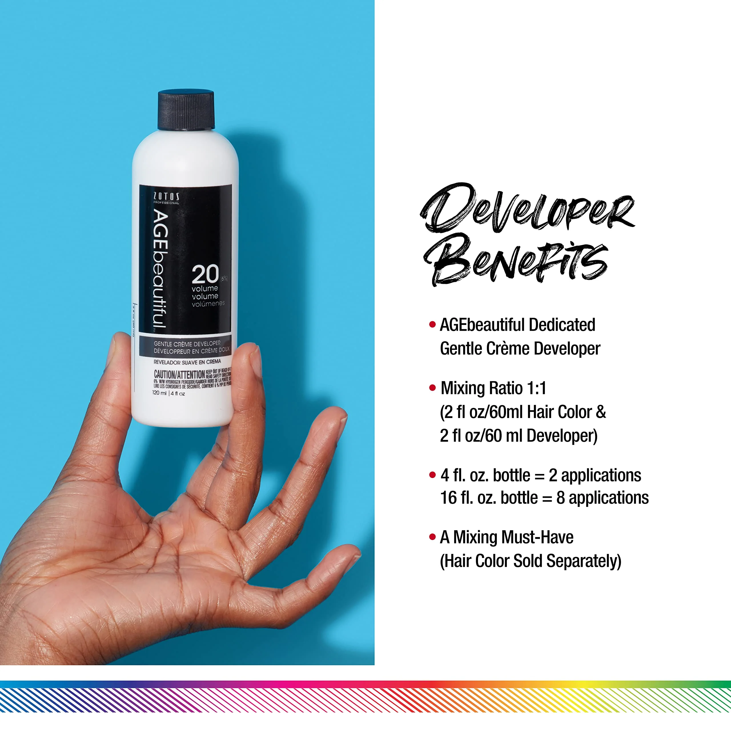 AGE beautiful 20 Volume Gentle Creme Hair Developer | For Permanent Hair Color Dyes, Toners, Lighteners | Professional Salon Coloring | Long Lasting Haircolor | 16 Fl Oz - Image 2