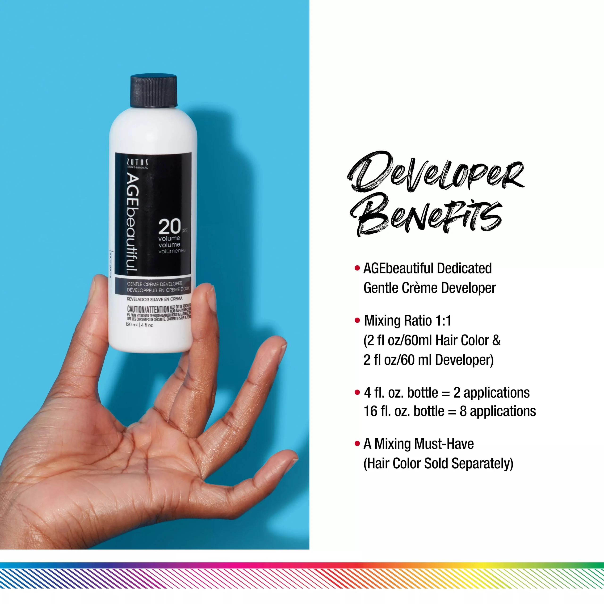AGE beautiful 20 Volume Gentle Creme Hair Developer | For Permanent Hair Color Dyes, Toners, Lighteners | Professional Salon Coloring | Long Lasting Haircolor | 4 Fl Oz - Image 2