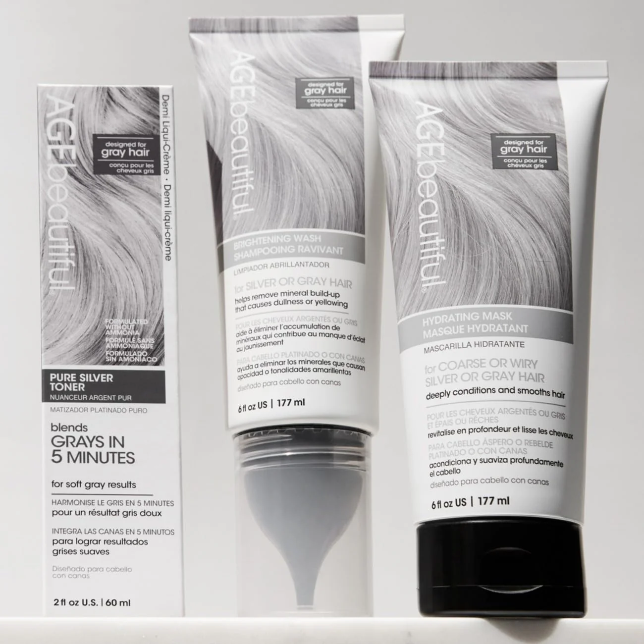 AGE beautiful Brightening Wash Shampoo for Silver or Gray Hair, With CoQ10 + Charcoal, Remove Mineral Build-up & Pollution for Bright, Shiny Hair - Image 5