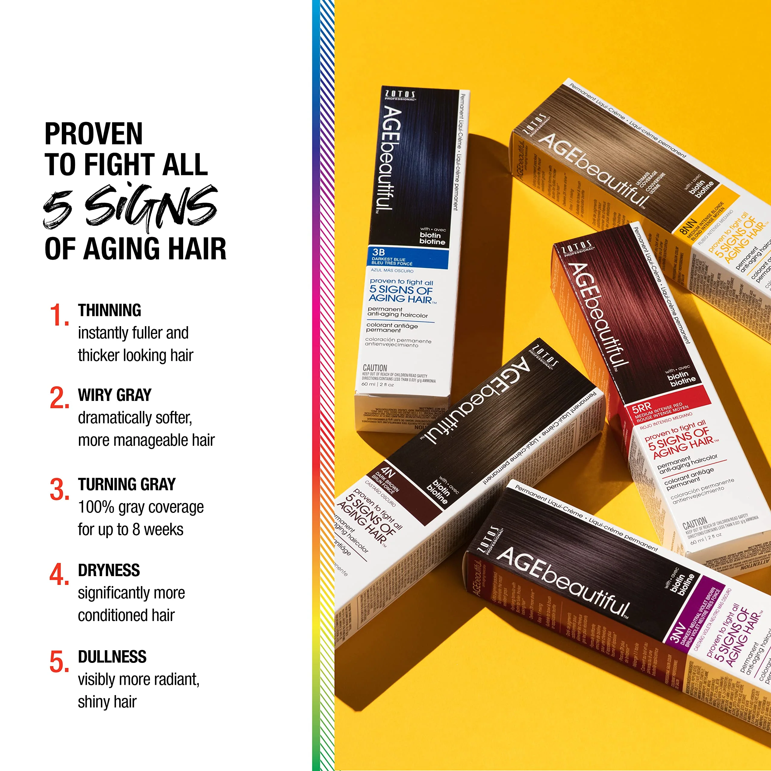 AGE beautiful Permanent Hair Color Dye Liqui Creme | 100% Gray Coverage | Anti-Aging Haircolor | Biotin for Thicker, Fuller Hair | Professional Salon Coloring | 6NN Light Intense Brown - Image 4