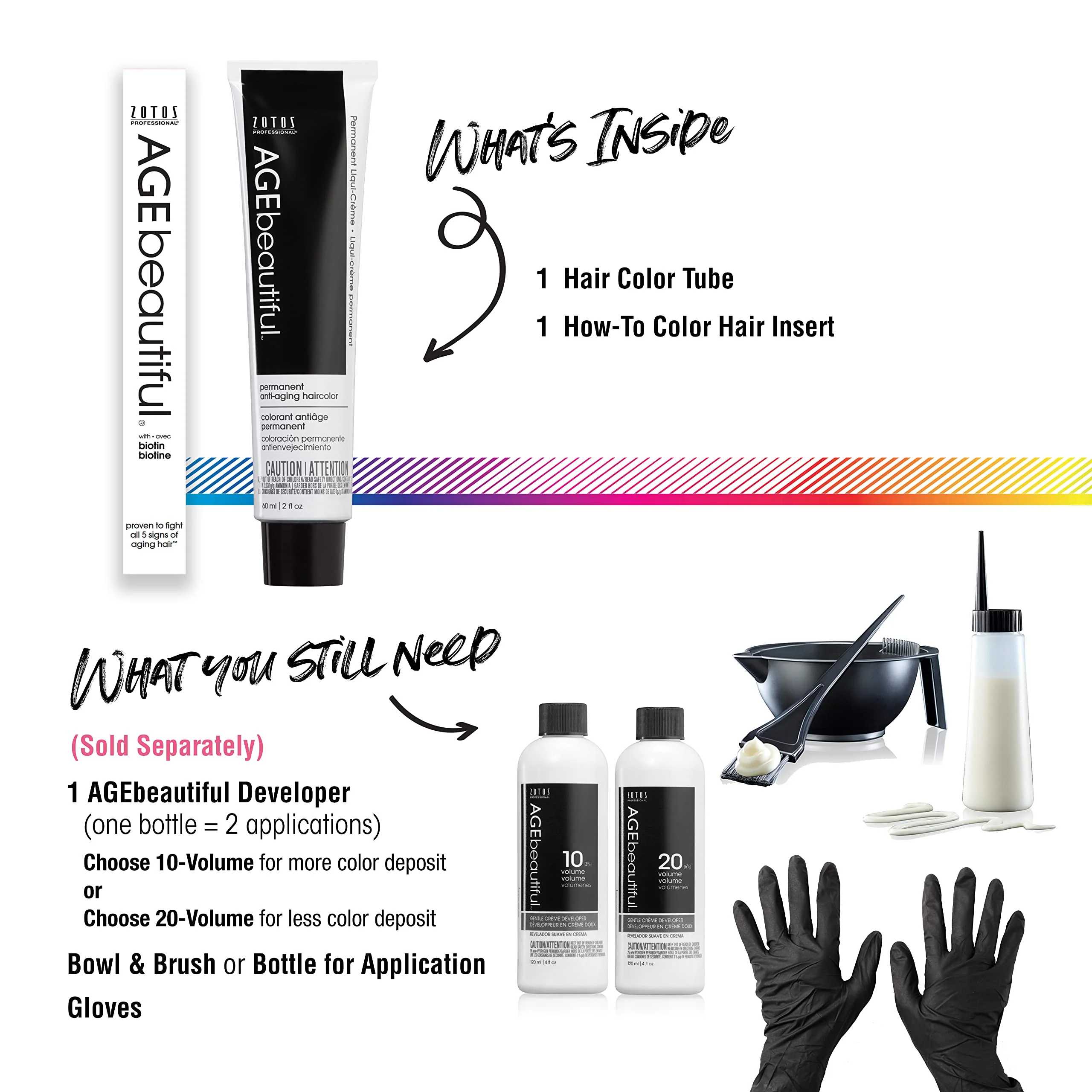 AGE beautiful Permanent Hair Color Dye Liqui Creme | 100% Gray Coverage | Anti-Aging Haircolor | Biotin for Thicker, Fuller Hair | Professional Salon Coloring | Topcoat Toner Pearl Blonde - Image 6
