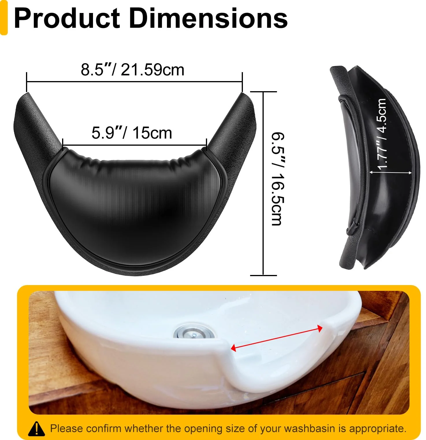 AISEELY Shampoo Bowl Neck Rest for Salon, Salon Shampoo Neck Rest Cushion, Professional Shampoo Bowl Neck Cushion, Silicone Salon Sink Neck Rest for Wash Basin Hair Washing Tray for Sink at Home - Image 3