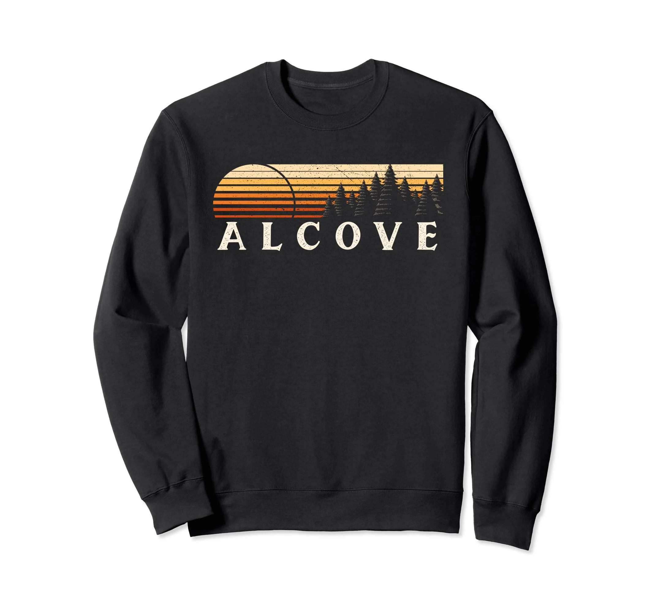 Alcove, NY Vintage Evergreen Sunset Eighties Retro Sweatshirt