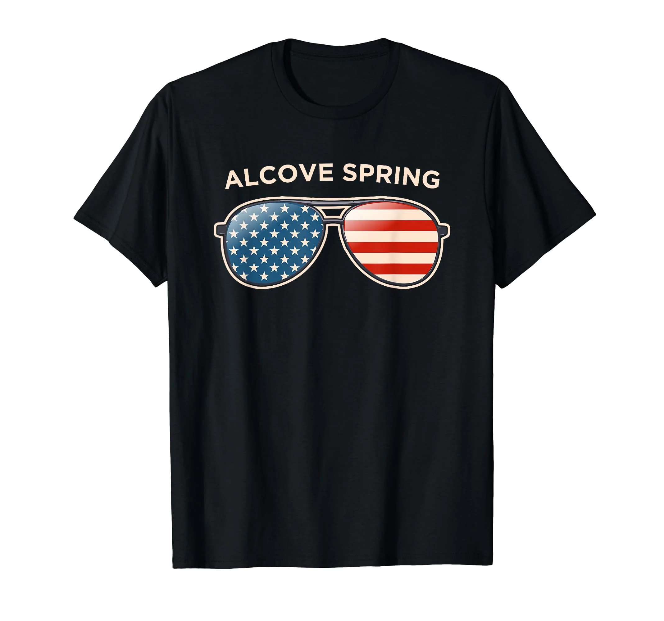 Alcove Spring, KS Vintage US Flag Sunglasses T-Shirt